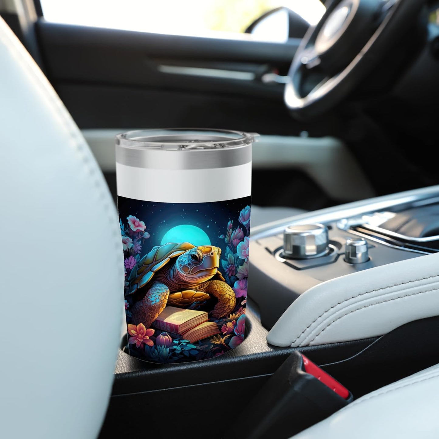 Turtle Reading A Book Stainless Steel Insulated Tumbler