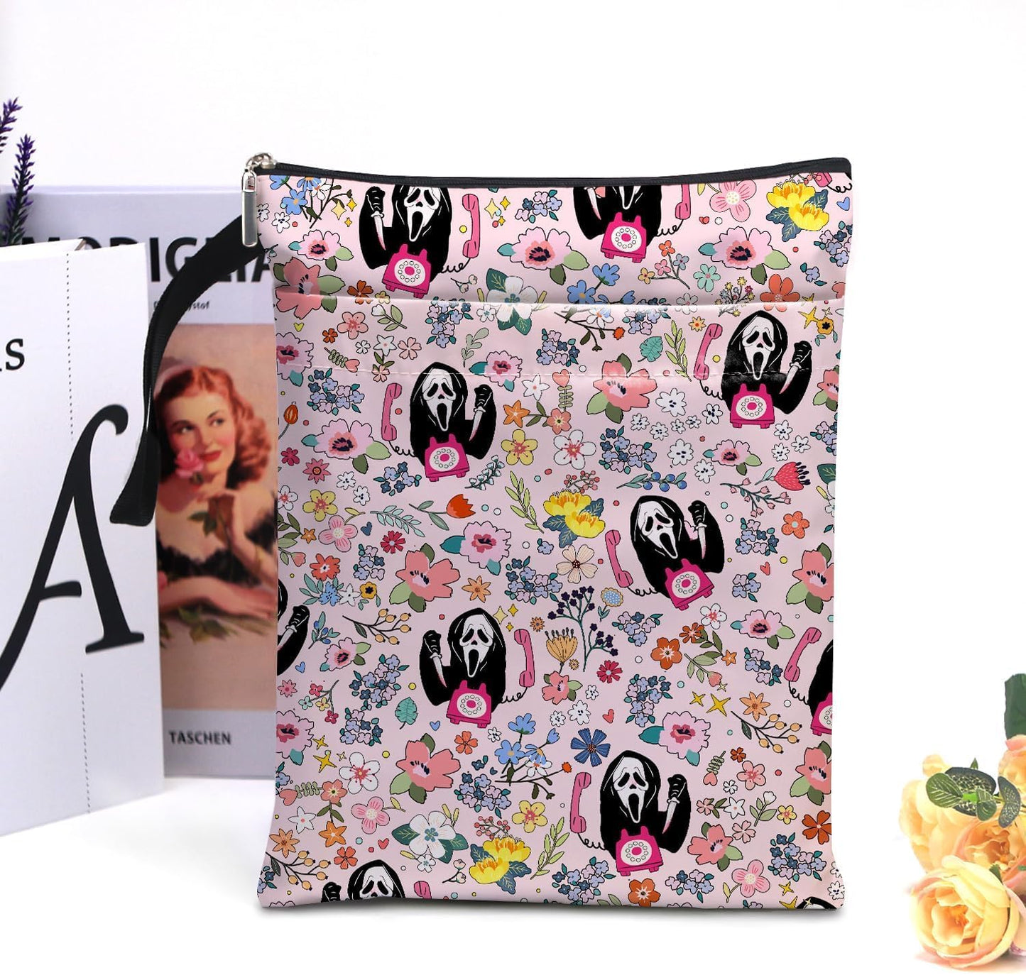FOURTH WING Skull Book Sleeve, Book Lovers Gifts, Funny Book Cover Gifts Bookish Gift Skeleton for Women Teacher Librarian Graduation Birthday Christmas