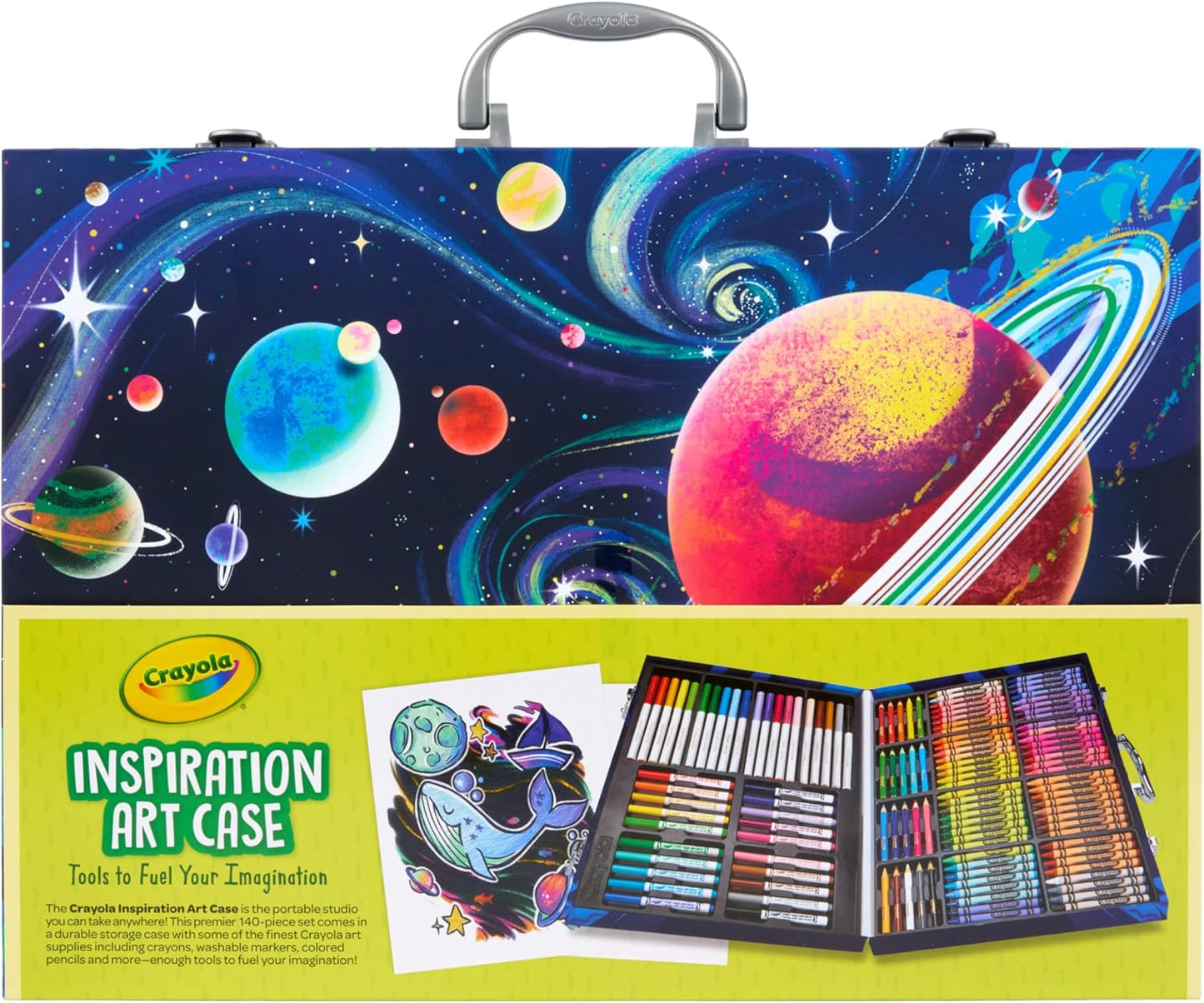 Crayola Inspiration Art Case Space Coloring Set (140pcs), Essential Easter Basket Stuffers, Art Kit for Kids, Crayons, Markers, Pencils, Easter Gifts for Kids, Ages 5+ [Amazon Exclusive]