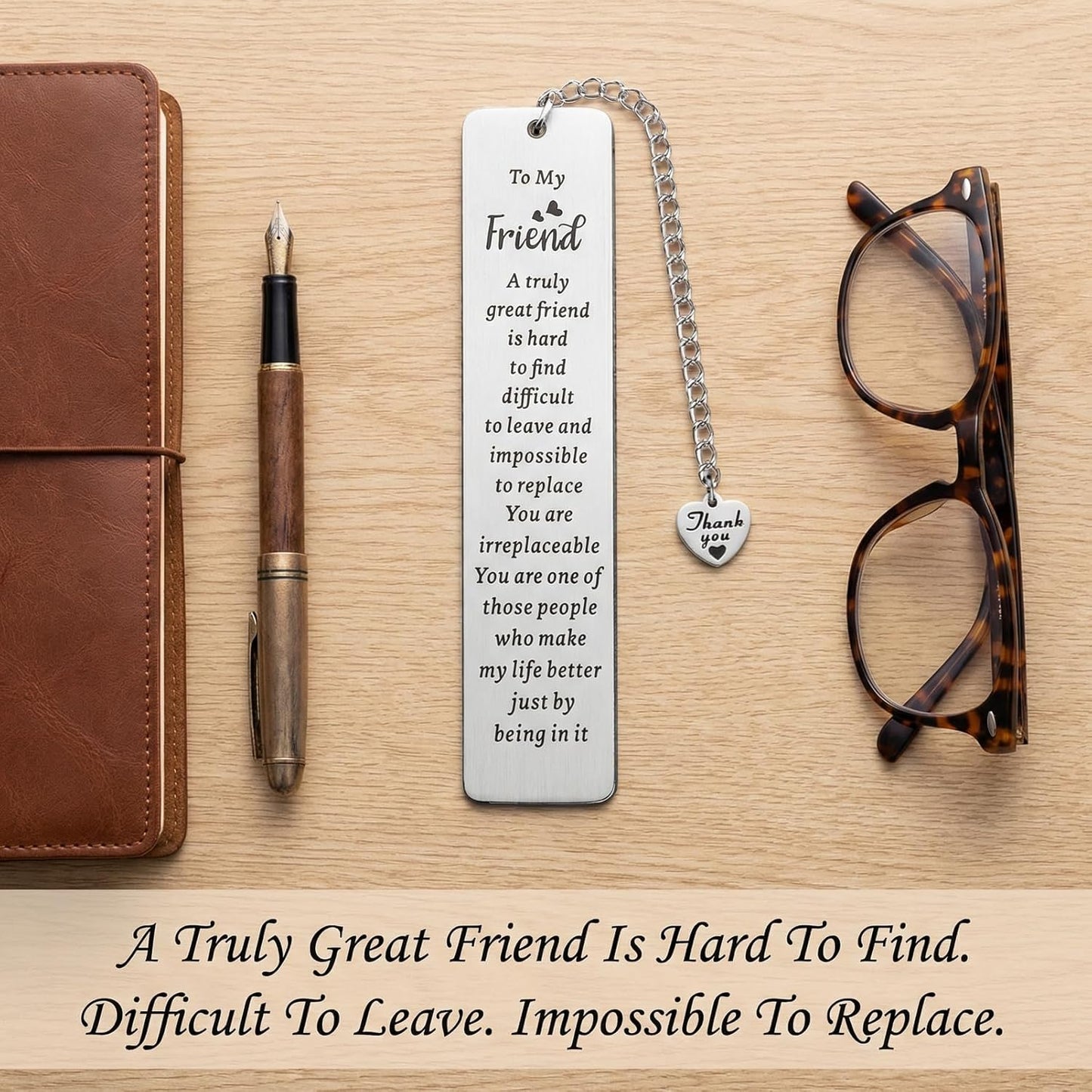 Metal Bookmark, Engraved Long Distance Friendship Gift for Book Lovers, Sentimental Birthday Present for Best Friend, Thoughtful Reading Gift for Women Men Christmas Graduation