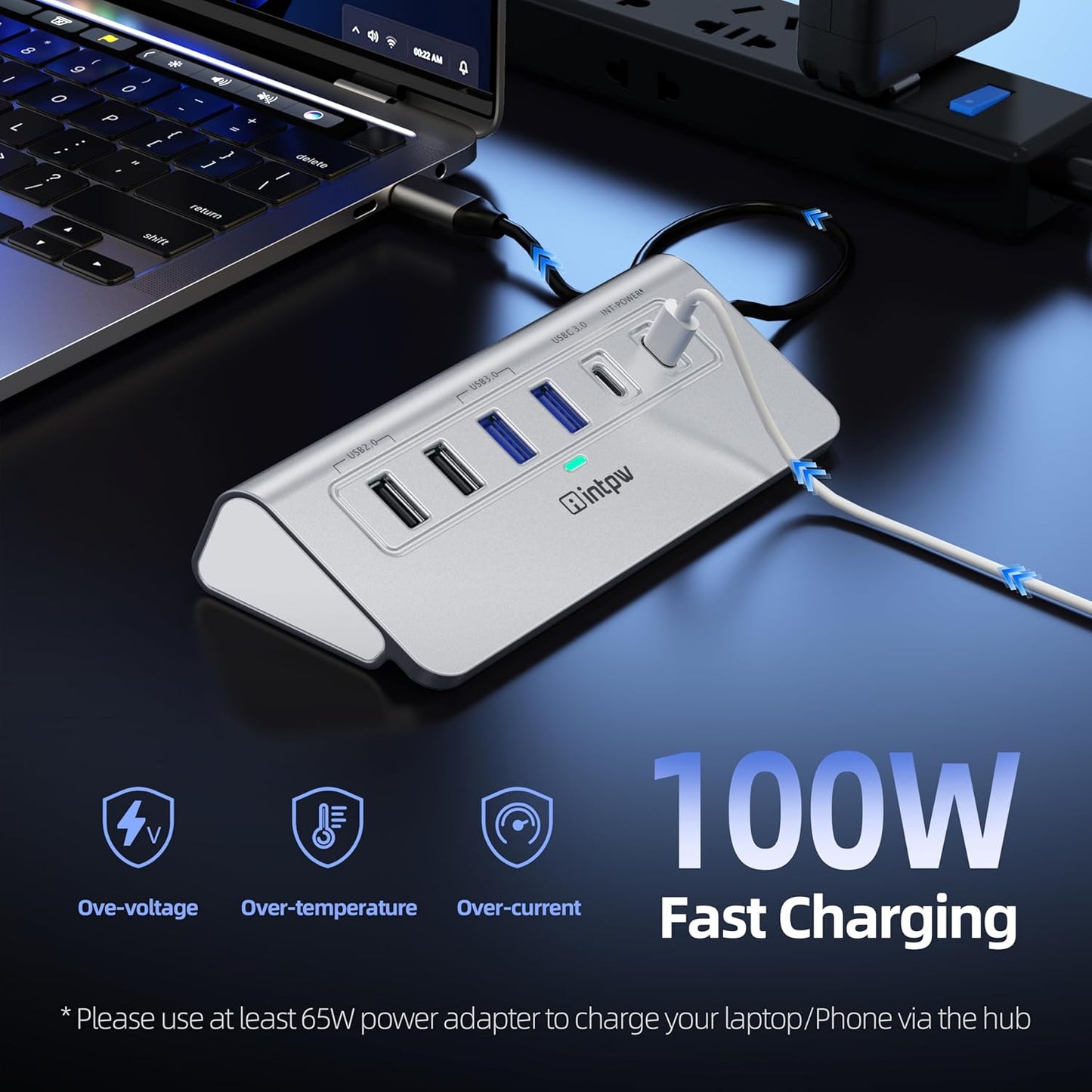 P9R USB C Hub Ethernet, 10-in-1 USB-C Docking Station, Aluminum USB to Ethernet Adapter with 4K HDMI, PD 100W, 1Gbps RJ45, Type-C & 2 A 3.0 5Gbps, 2 Type-A 2.0, SD/TF Slot for MacBook, iPad