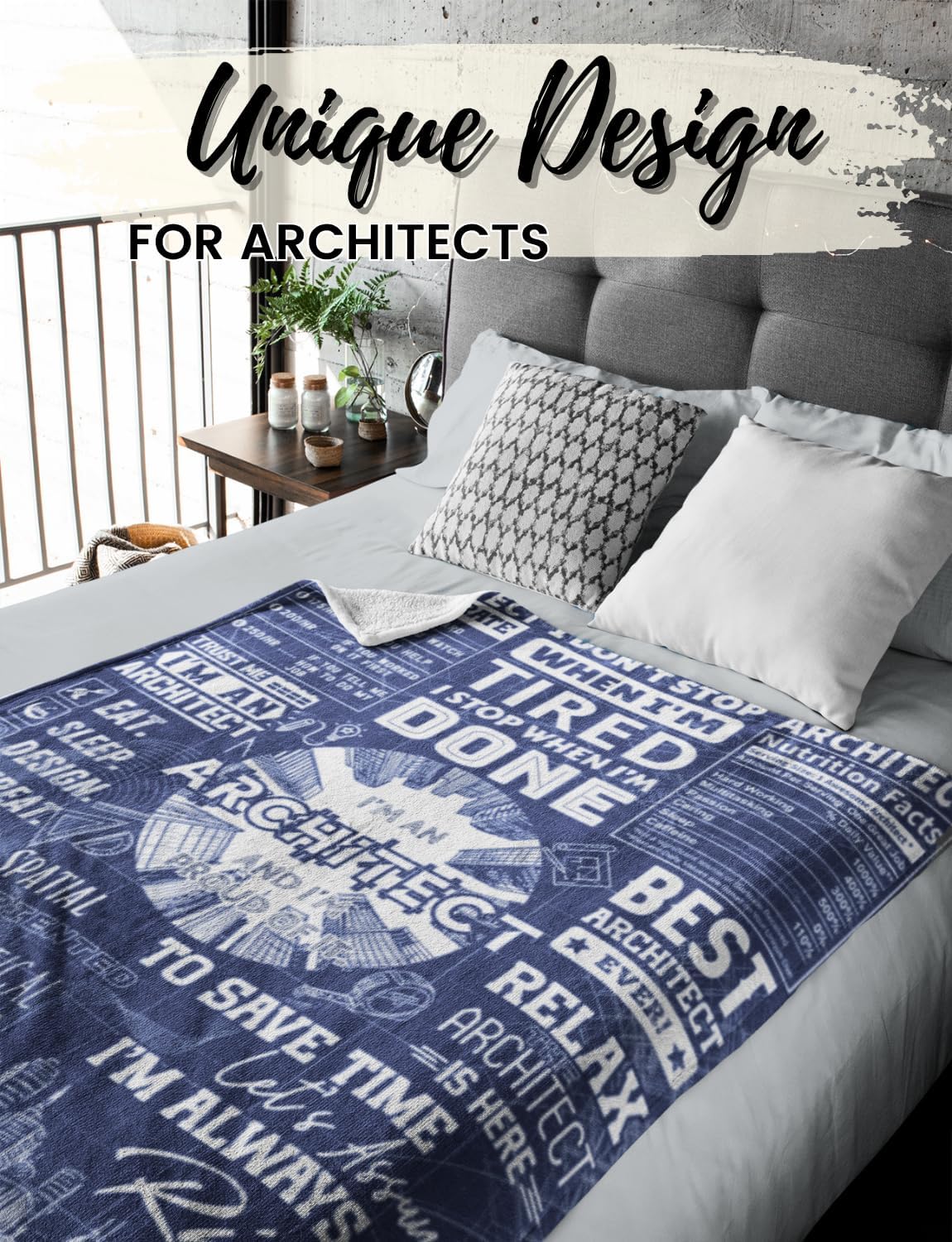 InnoBeta Gifts for an Architect, Architect Throw Blanket - Flannel 50x65 Inches Blanket - Christmas, Birthday, Graduation, Thanksgiving Gift