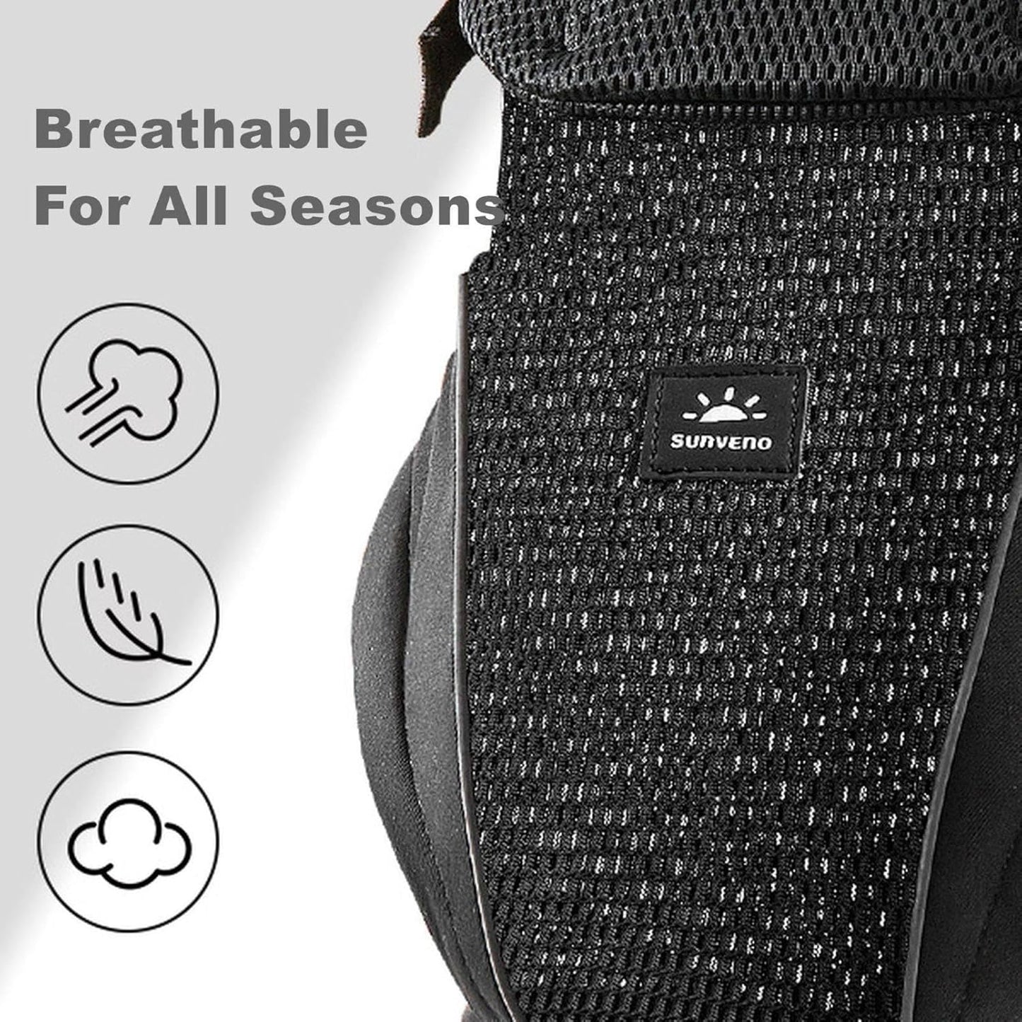 SUNVENO Baby Carrier for Newborn to Toddler – CPC-Certified Breathable Mesh Hip Seat Carrier, Supports 7-45 lbs for Inward/Outward-Facing Front & Back Carry, Adjustable Waistband, All-Season