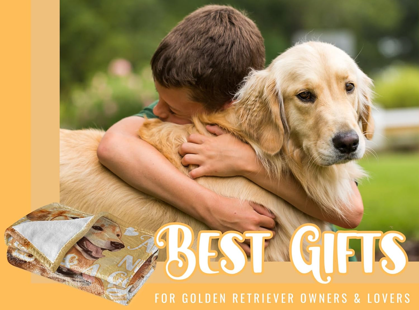 Golden Retriever Blanket Gifts for Dog Lover & Owner, Golden Retriever Gifts for Women & Men, Dog Mom & Dad, Soft Flannel Blanket, 65 x 50 inches