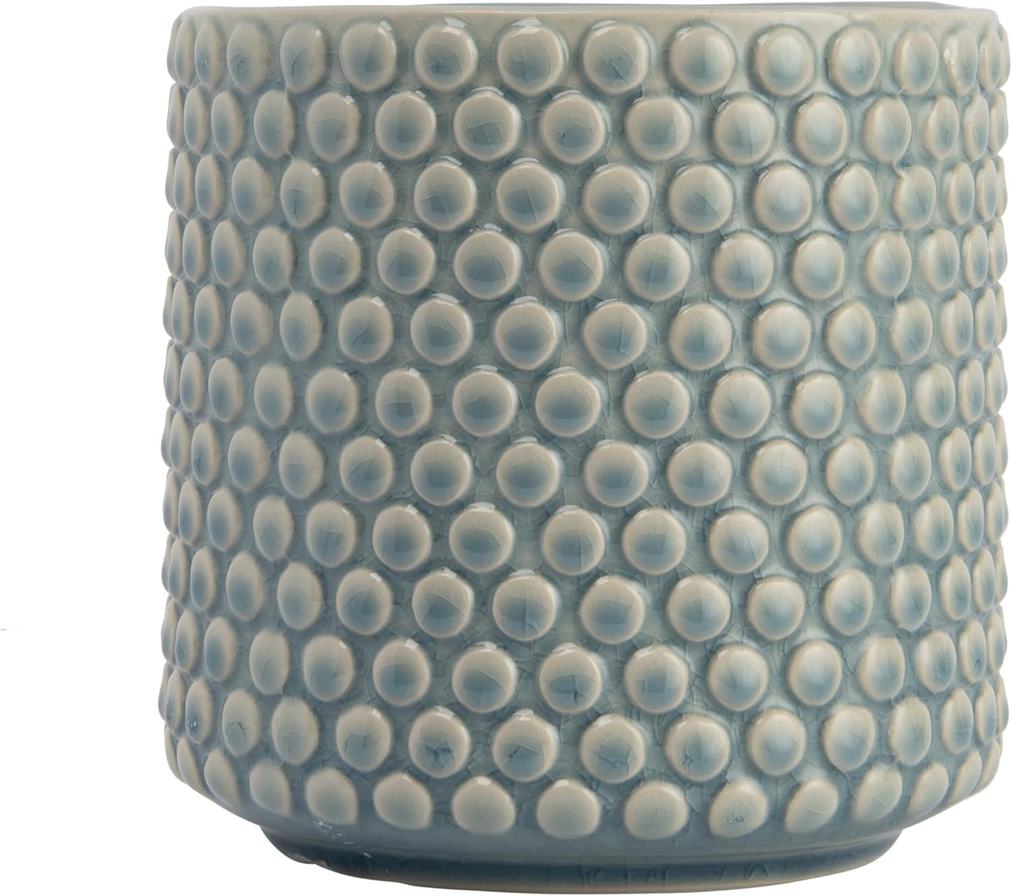 Bloomingville Sky Blue & Cream Stoneware Pot with Crackle Finish
