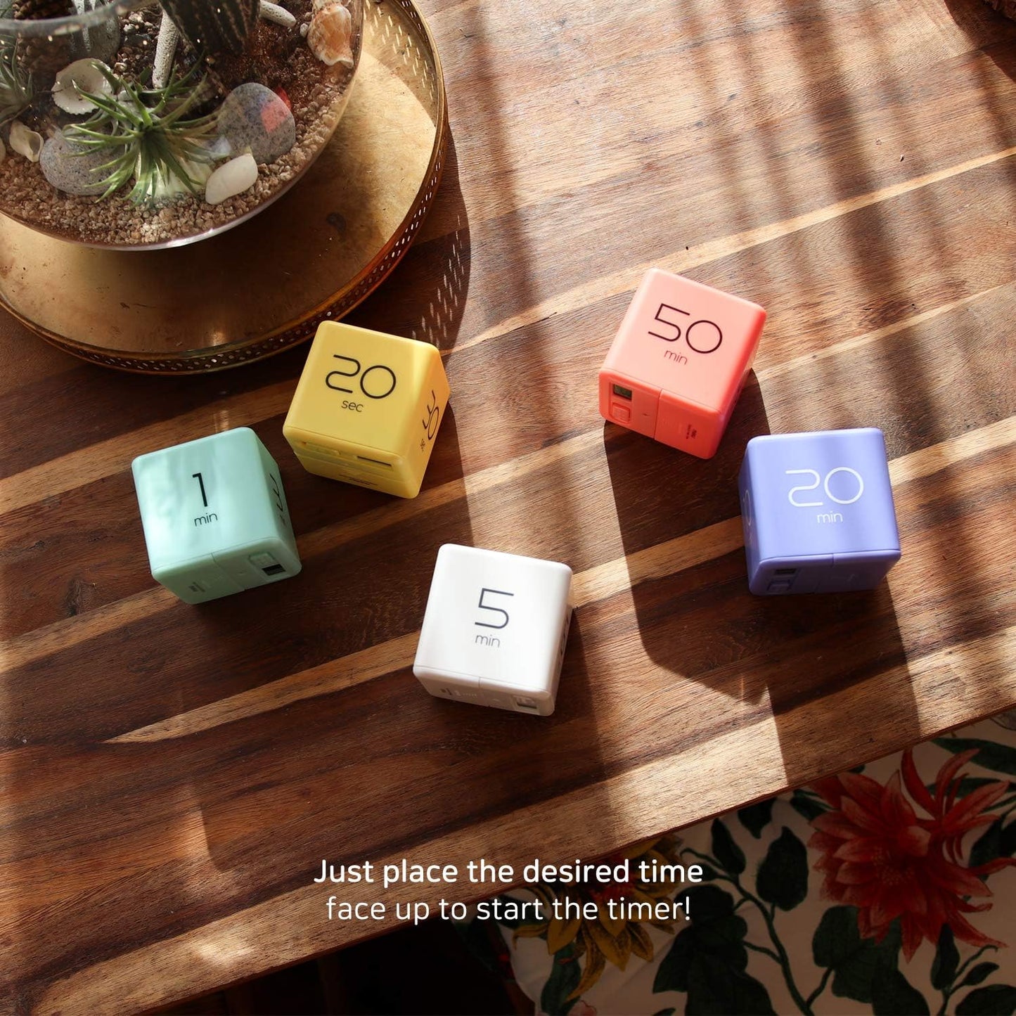 mooas Cube Timer (White), Timers Cube Flip Block Timers Productivity Gravity Sensor Time Management for Kids ADHD Classroom Kitchen Desk Workout Cooking Study 5, 15, 30, 60 min Timer Setting