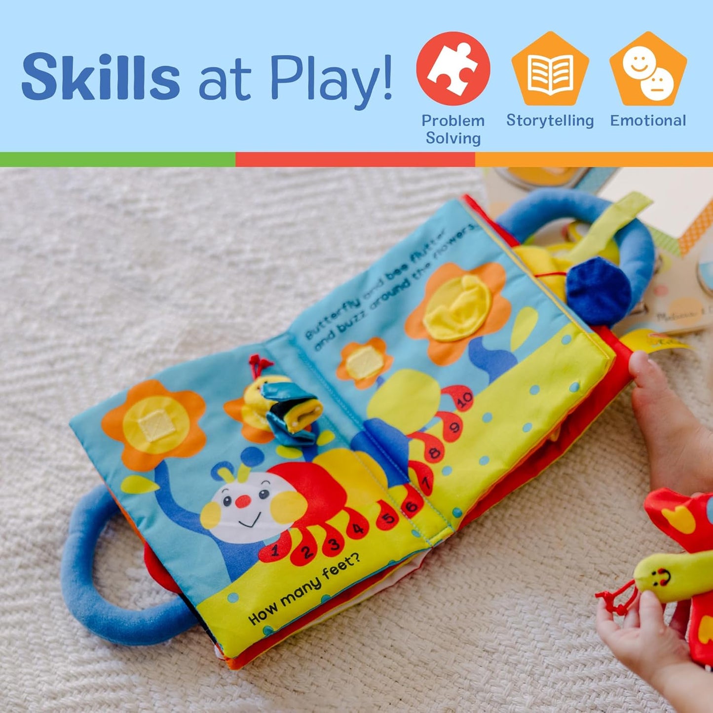 Melissa & Doug K’s Kids My First Activity Book 8-Page Soft Book for Babies and Toddlers Early Learning Developmental Plush Soft Activity for Babies and Toddlers