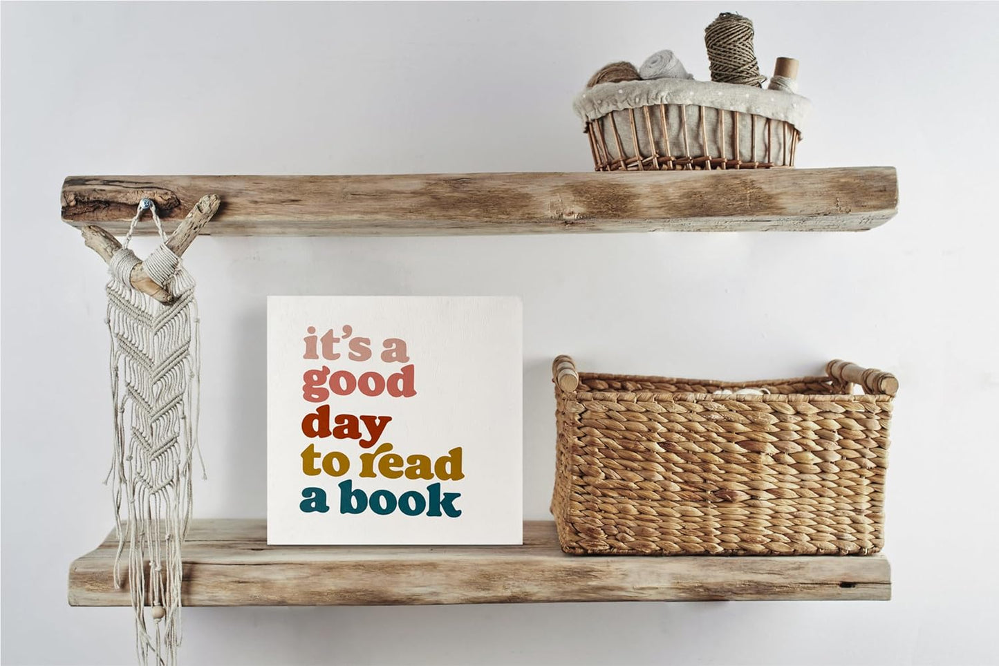KEUSPI Library Wooden Sign,It's a Good Day to Read a Book,Home Library Signs,Reading Room Corner Decor for Classroom,Book Shelf Decorative,Bookish Decorative,Reading Sign 5x5 inch