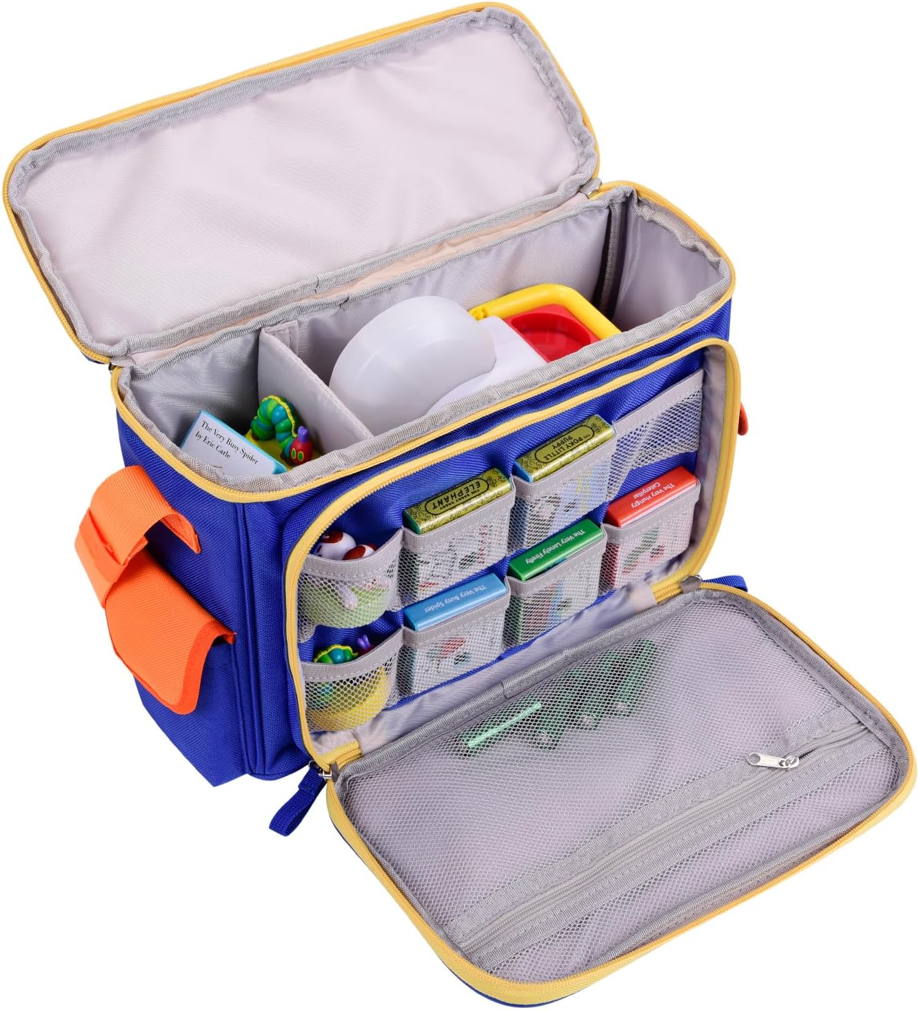 Carrying Case for Little Tikes Story Dream Machine, Travel Storage Bag for Story Books and Characters with Shoulder Strap, 2 Layers (Blue)