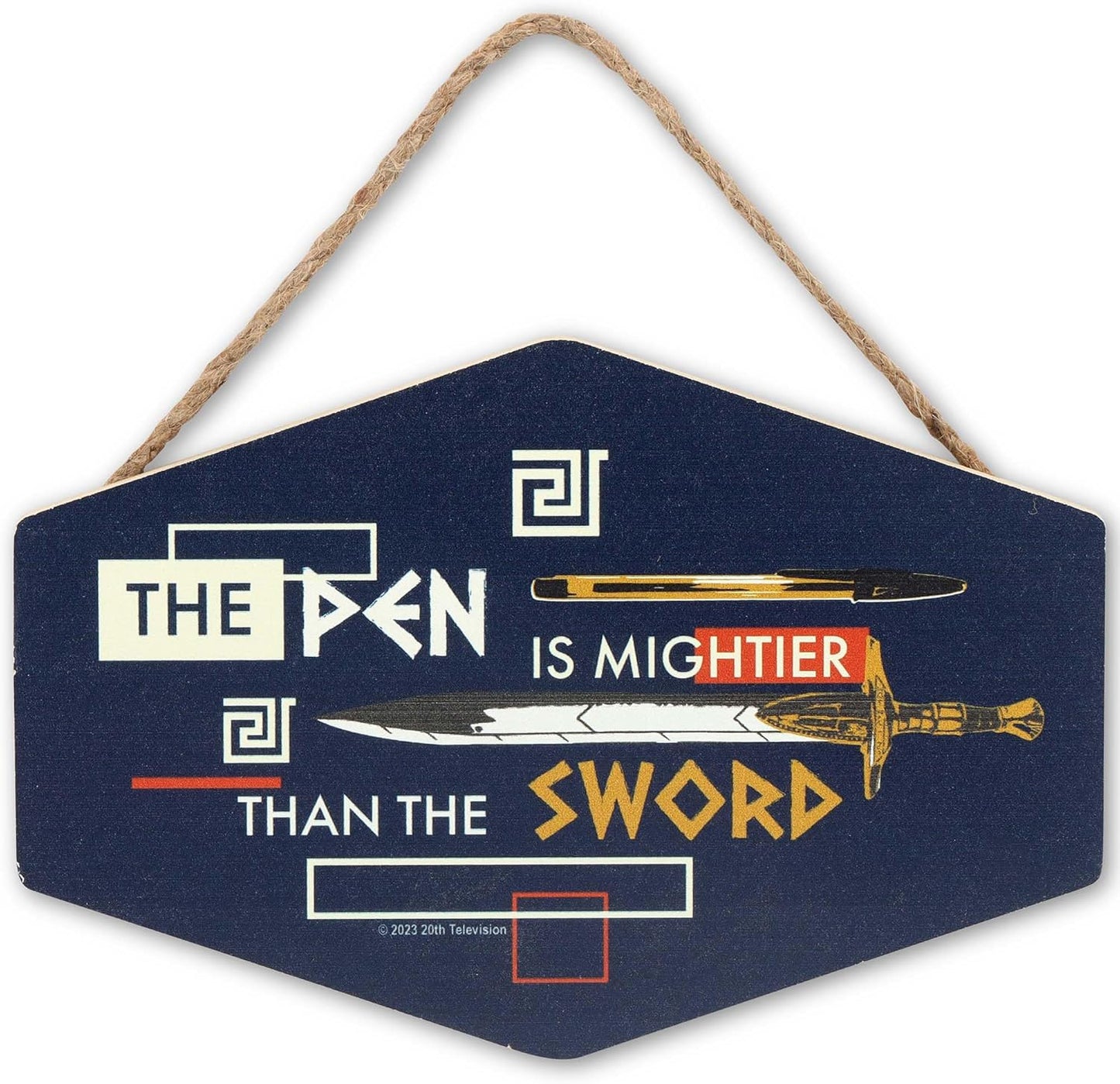 Disney Percy Jackson The Pen Is Mightier Than The Sword Hanging Wood Wall Decor - Fun Percy Jackson Sign for Home