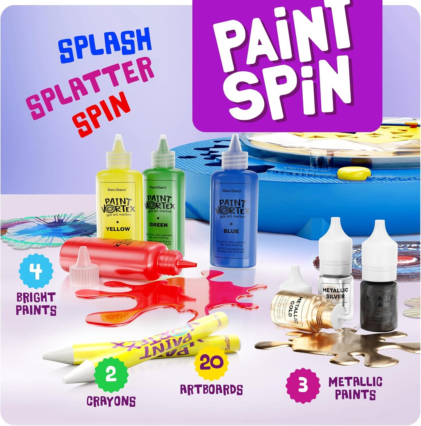 Dan&Darci Paint Spin Art Machine Kit for Kids - Easter Gift - Arts & Crafts for Boys, Girls - Art Craft Set for 6-9 Year Old Boy, Girl - Painting Spinner Toys - Birthday Gift Ideas for Ages 6-12 Year