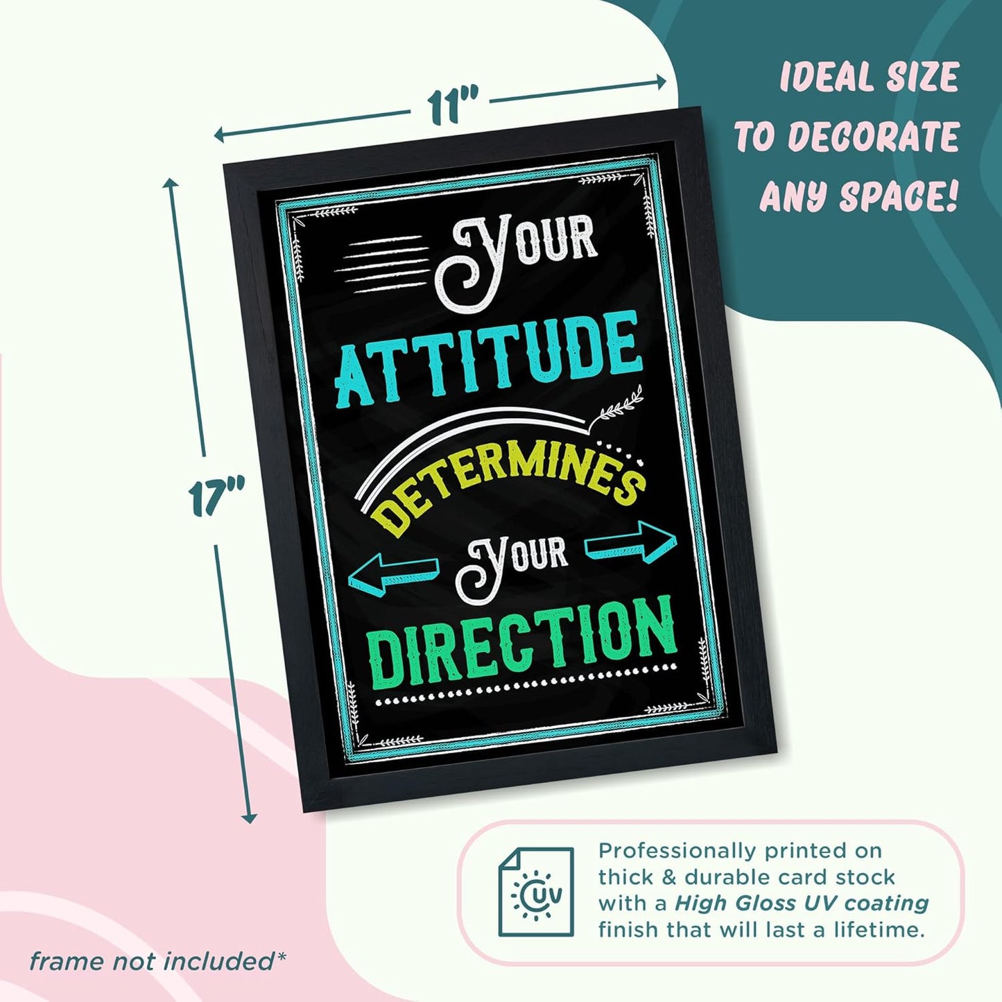 L&O Goods 10-Pack Motivational Posters 11 x 17 – Positive Affirmations for Classroom, Office, or Home – Inspirational Wall Prints - Glossy, Durable, Unframed Prints (Made in USA)