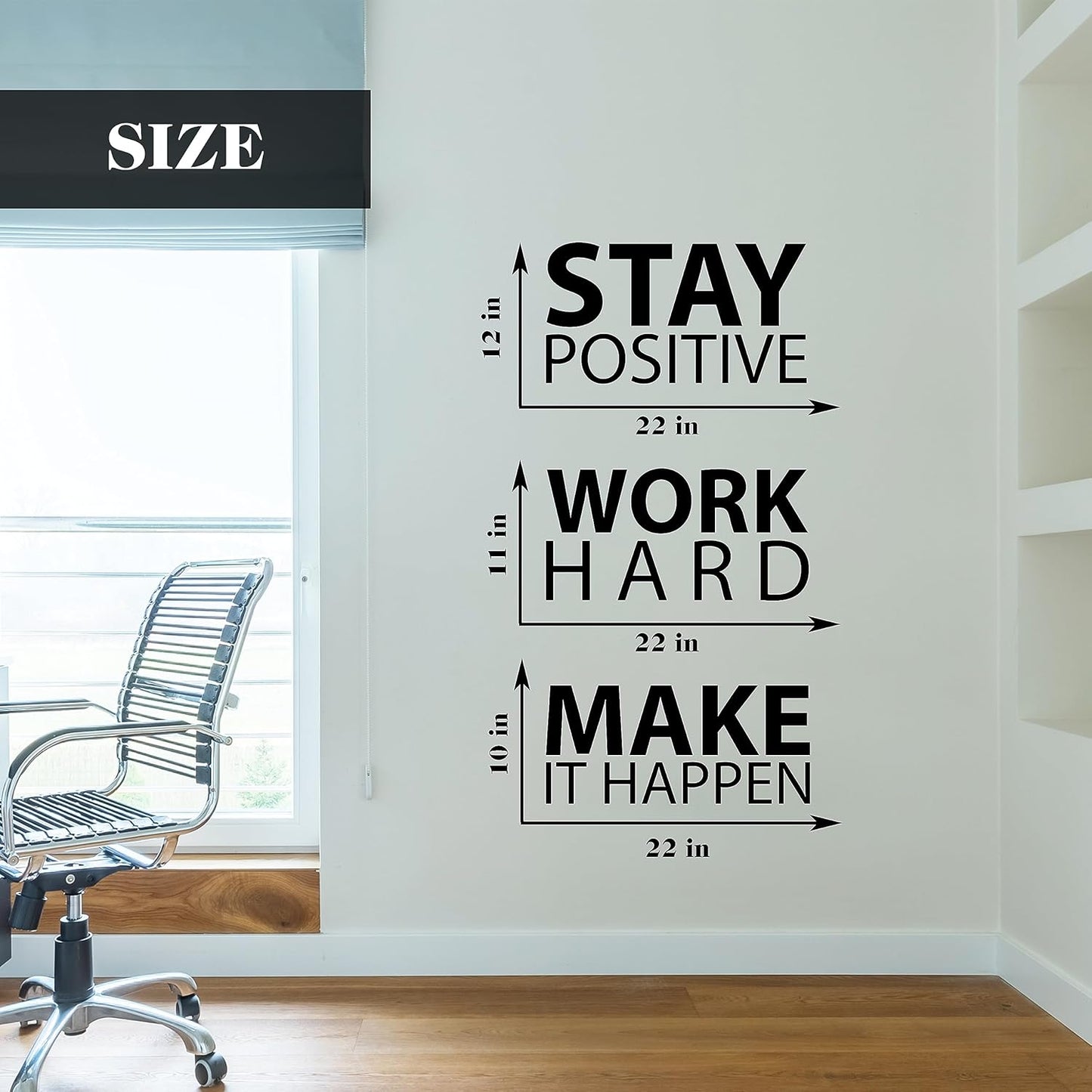 My Vinyl Story Large Stay Positive Work Hard Make it Happen Wall Sticker Inspirational Wall Decal Motivational Office Decor Quote Wall Art Vinyl Wall Decal School Classroom Gym Words and Saying
