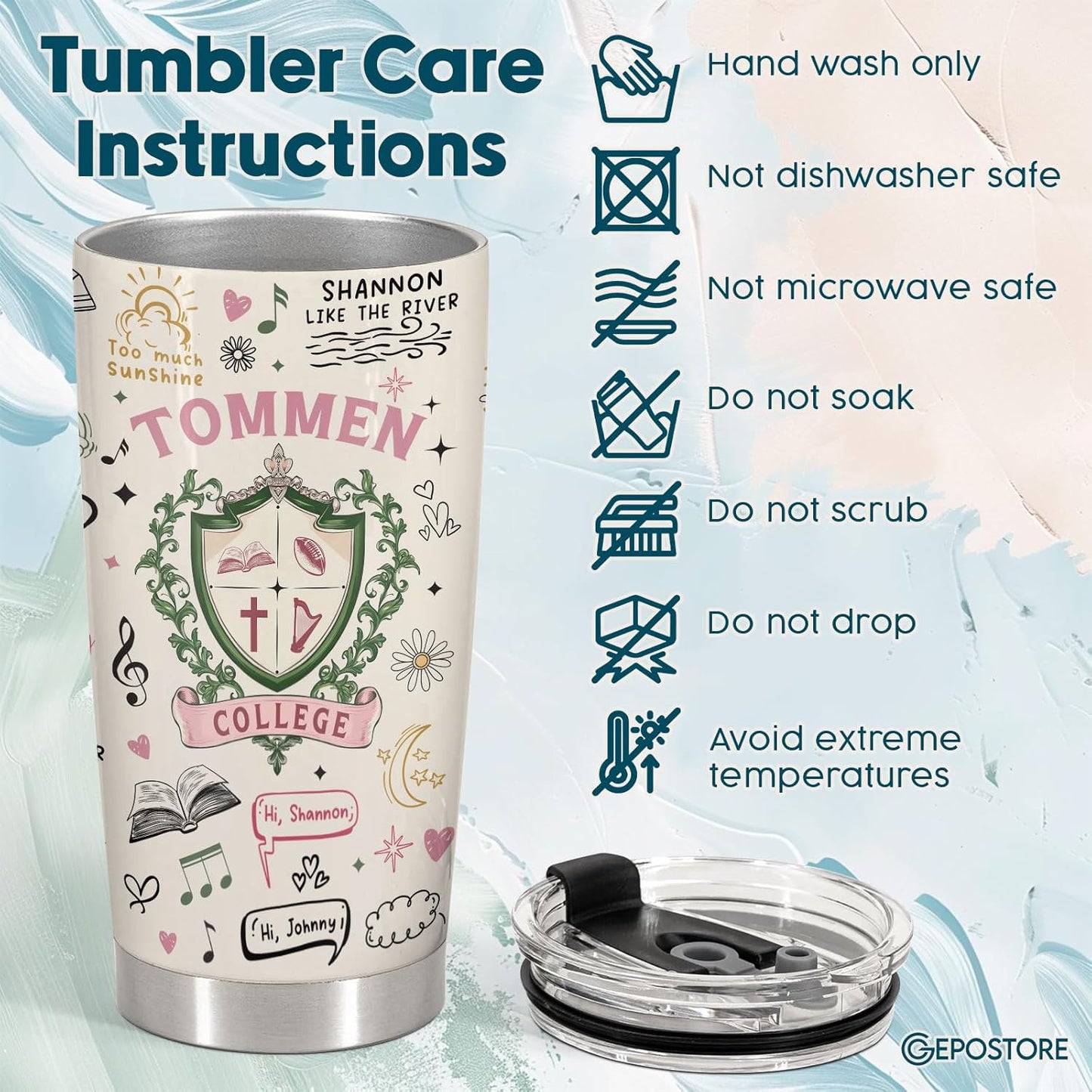 Book Inspired Romance Tumbler 20oz With Lid, Stainless Steel Insulated Coffee Travel Mug, Reading Aesthetic Gift For Book Lovers And Readers