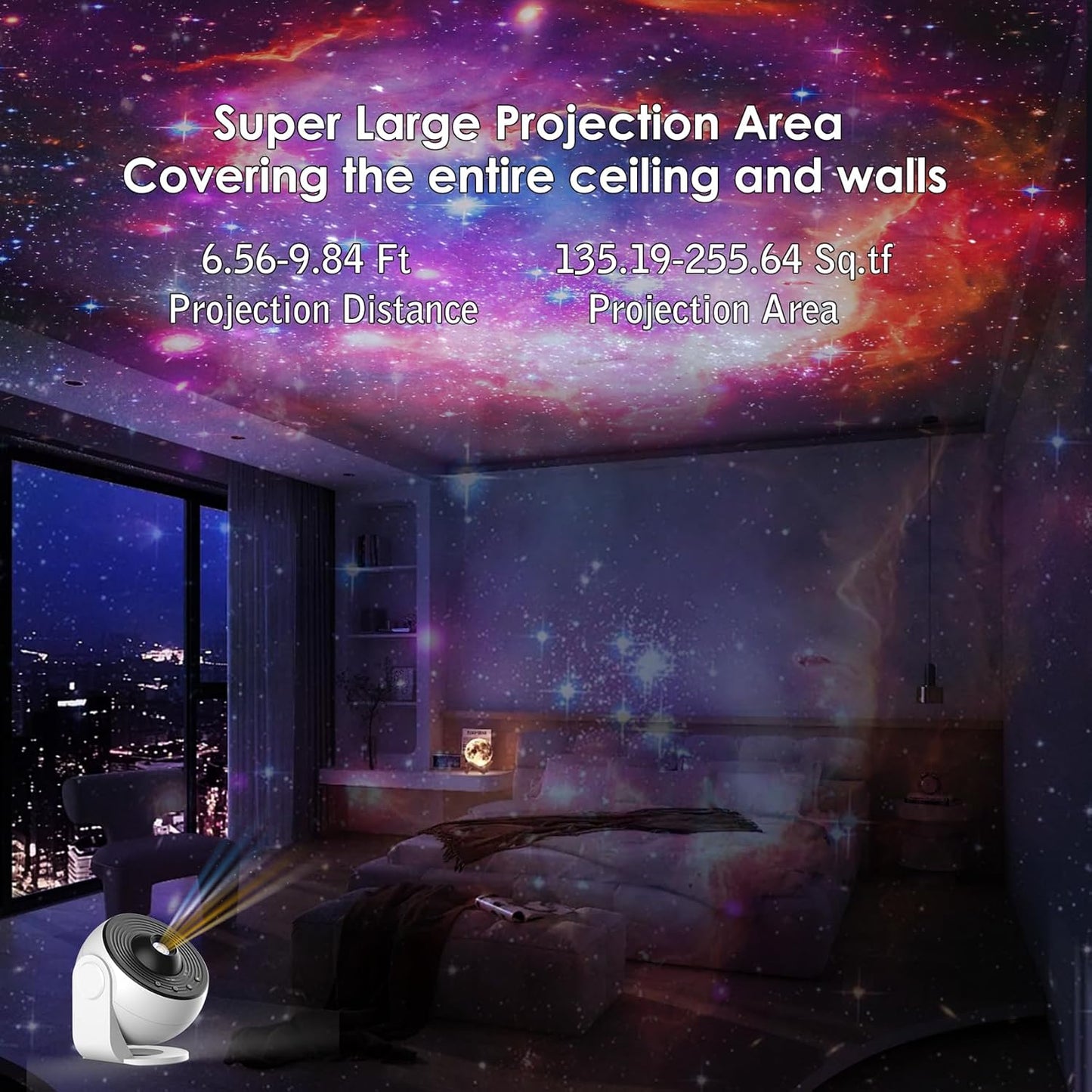 Galaxy Projector Pro for Bedroom,13 in 1 Planetarium Star Projector Light,Ceiling Night Light Milky Way Mood Lighting with Timer,360° Rotating,LED Space Galaxy Lamp Bedroom Room Decor for Adults Kids