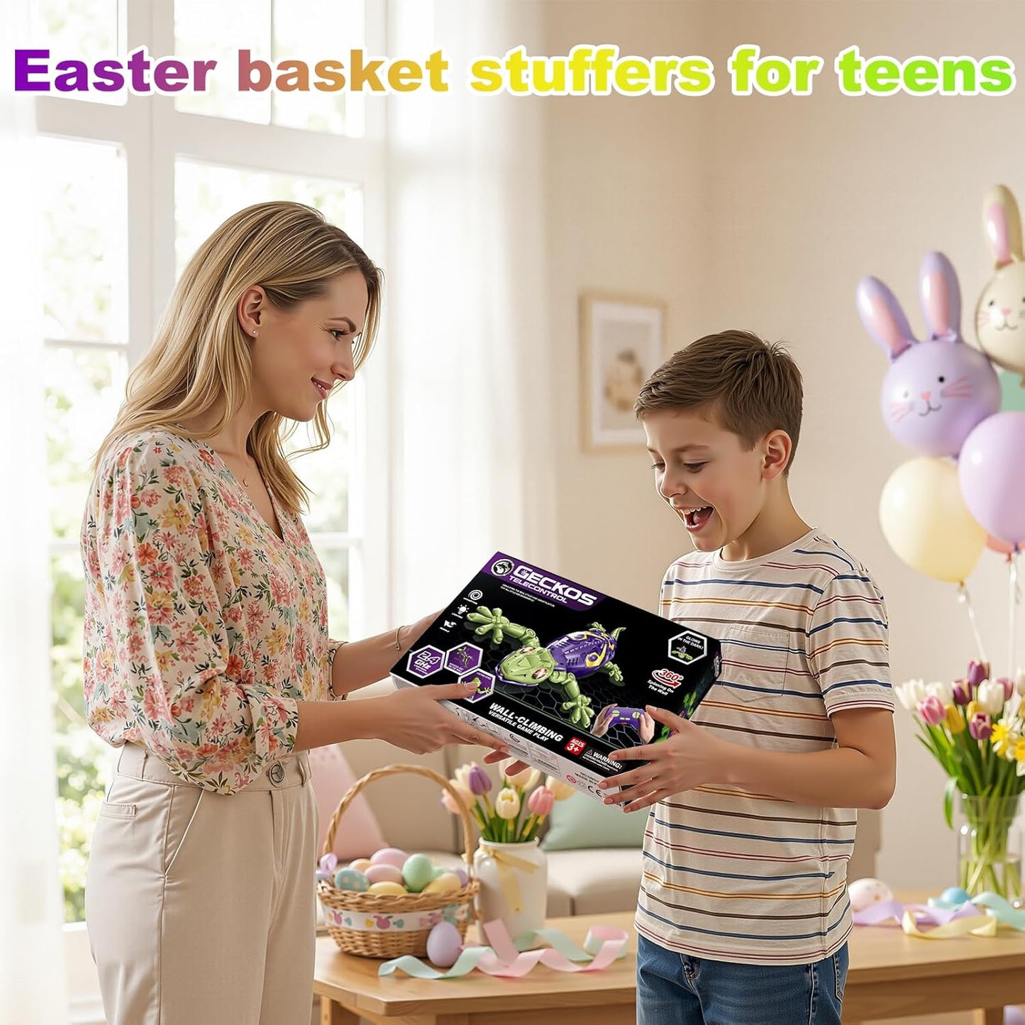 Wall Climbing Gecko, Glow in The Dark Lizard, Easter Basket Stuffers Kids,Wall Crawler Robot Geckos,Fun Kids Toys, Birthday Easter Gifts for 3 4 5 6 7 8 9 10+ Year Old Boys Girls Teens