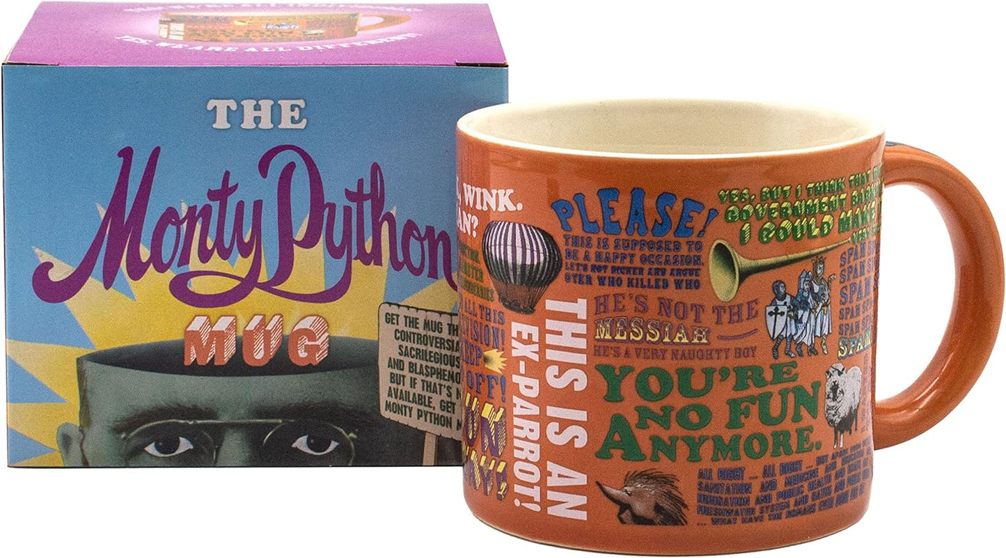 The Unemployed Philosophers Guild Monty Python Quotes Coffee Mug - Famous Lines from Flying Circus, Holy Grail, and More, Comes in Gift Box, 14 oz