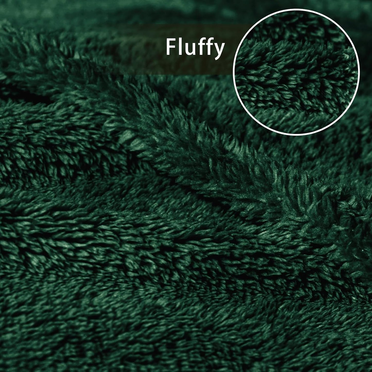 Exclusivo Mezcla Soft Fleece Throw Blanket for Couch, Super Soft Velvet Plush Fleece Blankets, Fuzzy Cozy and Warm for Winter, 50x60 Inches, Forest Green