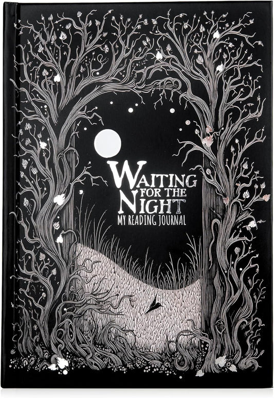 Conquest Journals Waiting for the Night Readers Journal, Gothic Inspired, Journaling for Reading, 150 Pages, 6'' x 8.5'', Lay-Flat Binding, 2 Ribbon Bookmarks & 1 Bookish Sticker Sheet, Gothcore Merch