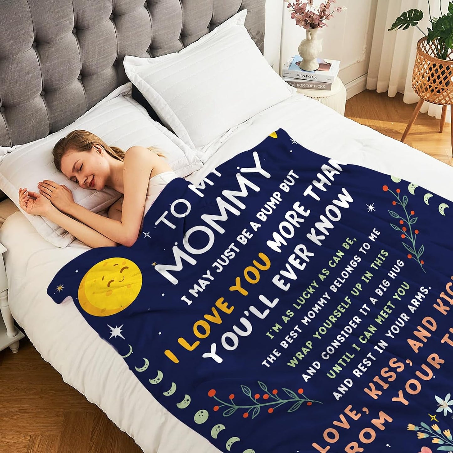 Mom to Be Gifts Pregnancy Gifts - First Time Mom Gifts, Promoted to Mom Gifts, Flannel Soft Blankets and Throws for New Mommy 60x80in