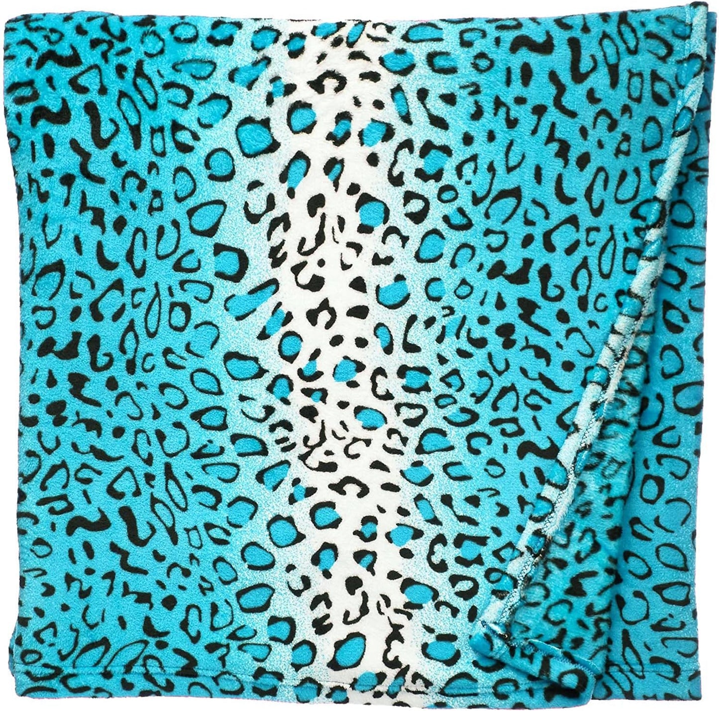 Home Must Haves Zebra Giraffe Safari Animal Print All Season Extra Soft Warm Cozy Sofa Couch Plush Premium Throw Bed Blanket (Queen, Turquoise Leopard)