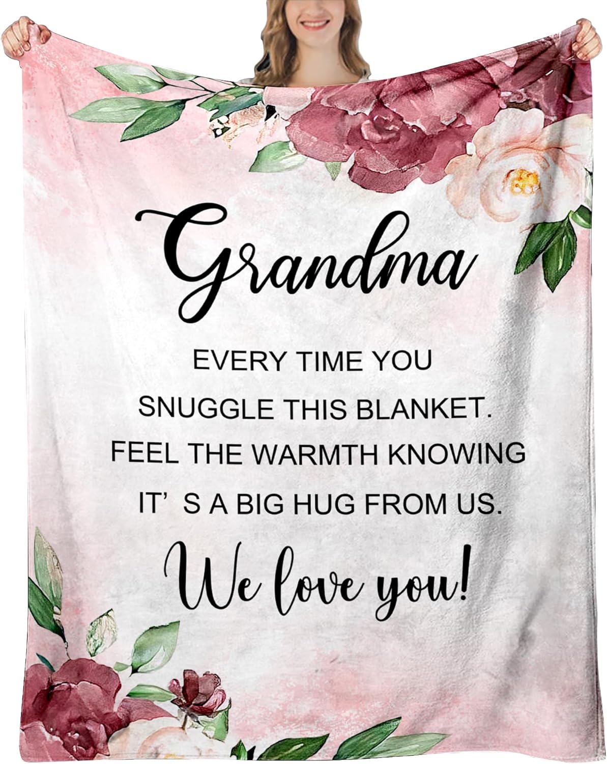 Grandma Gifts for Birthday, Grandma Blanket from Grandkids, Gifts for Grandmas, Gift for Grandmother Birthday, Mothers Day, Christmas, Soft Flannel Throw Blanket, 60"x50"