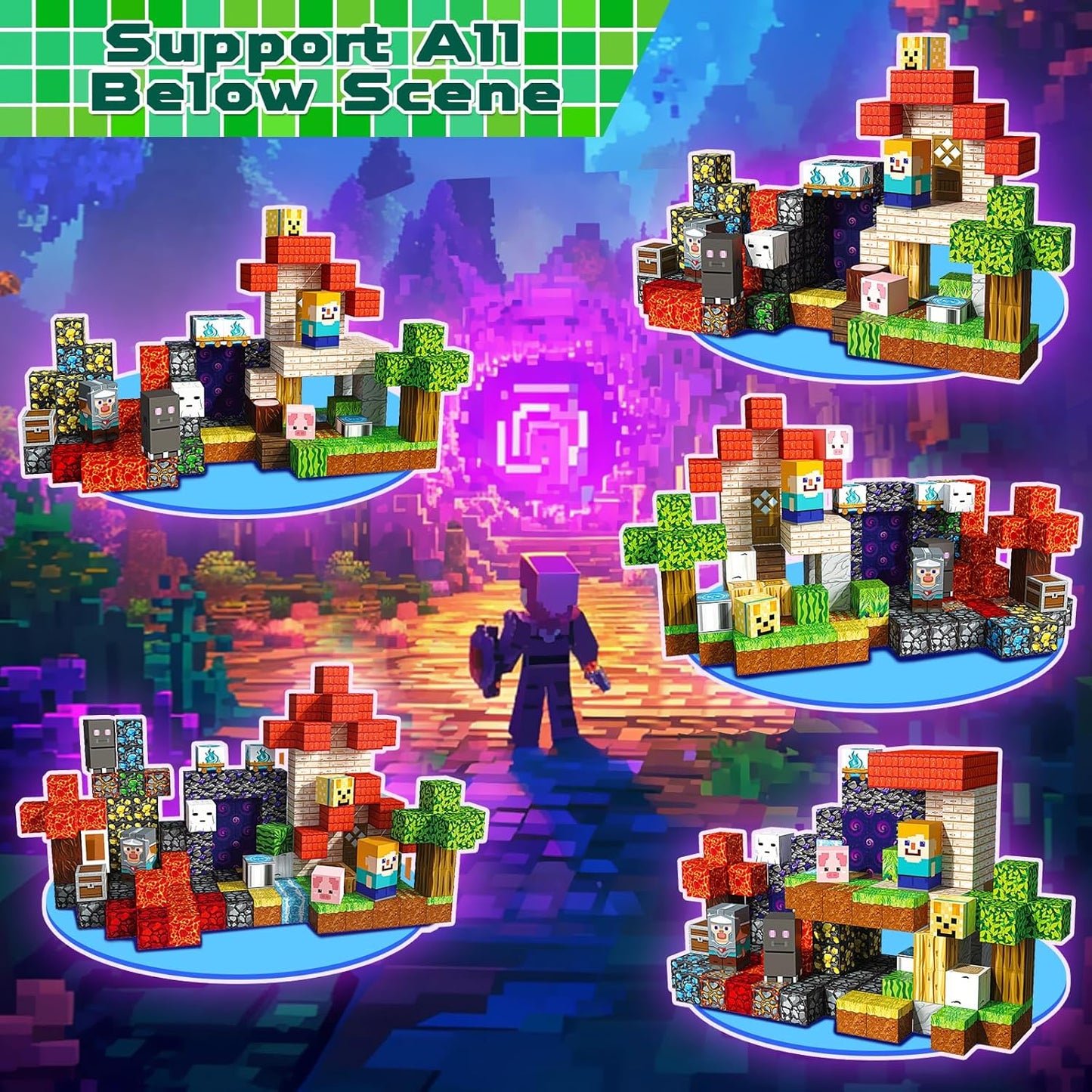 150 PCS Magnetic Blocks - Magnetic Building Blocks for Kids, Magnet Building Cubes for Boys Girls, STEM Montessori Sensory Toys Stacking for 3 4 5 6 7 8 9 10 11 12 13 Easter Birthday Gift