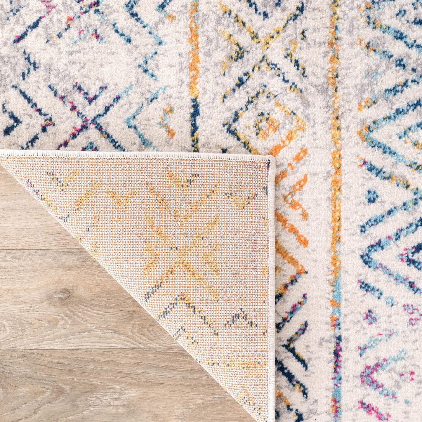 Rugshop Geometric Boho Area Rug – Multi Tribal Pattern, Perfect for Living Room, Bedroom, Office, 3x5