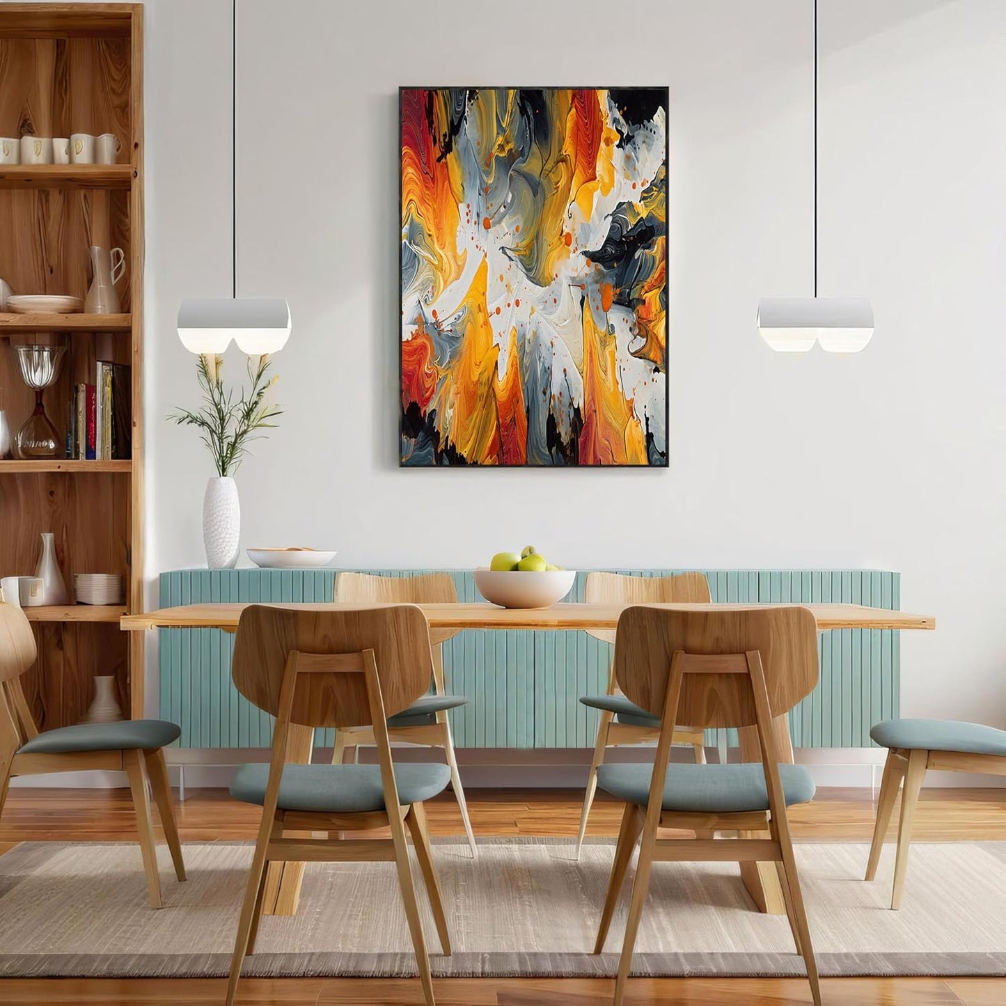 GDJSMIN Abstract Painting Wall Art, Marble Swirl Pattern Poster for Reading Room Living Room Decor 24 x 36 inch Unframed