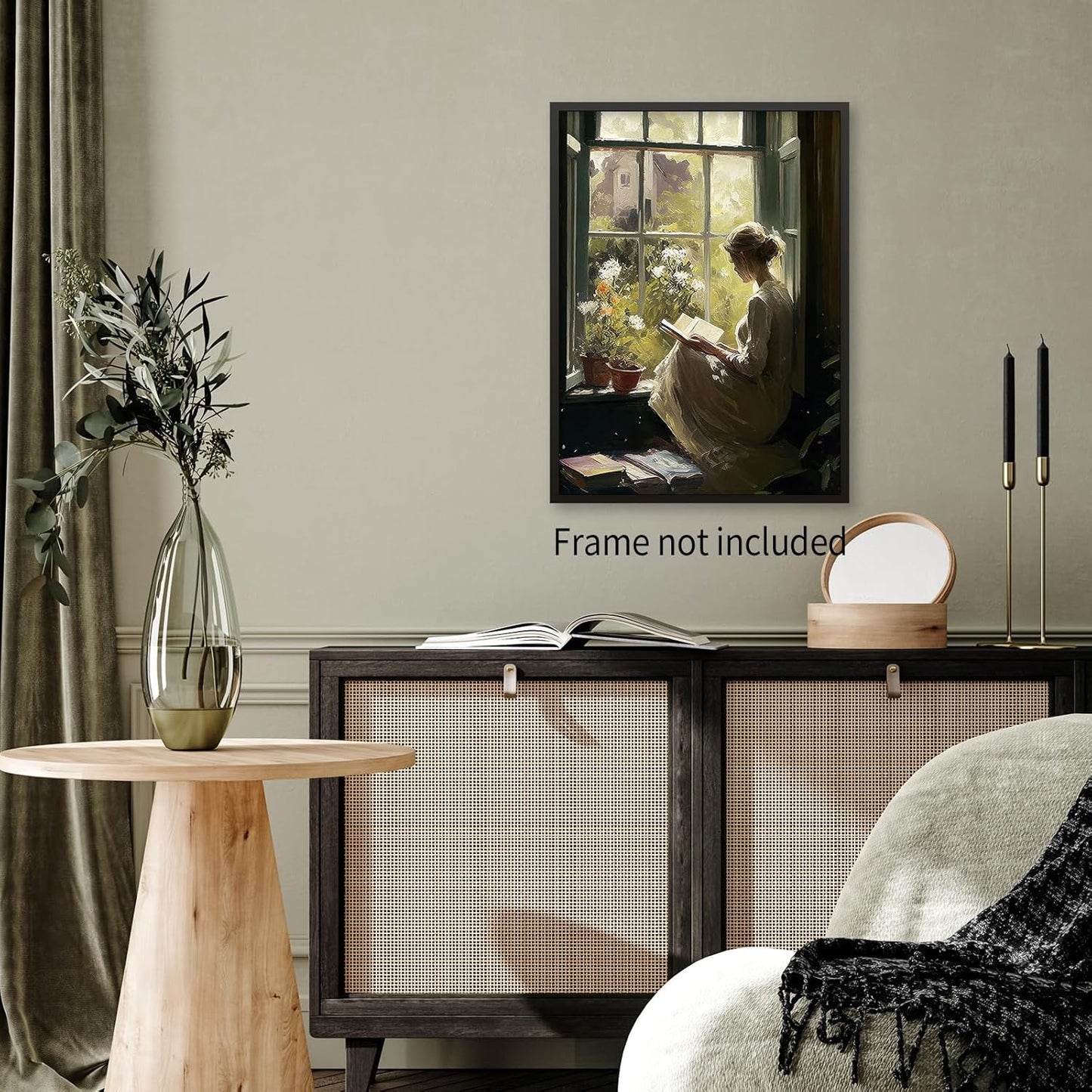 Aimery Vintage Oil Female Portrait Posters Women Window Reading A Books Wall Art Famous Antique Girl Painting Aesthetic Prints for Bedroom Gallery Wall Decor 12x16 inch Unframed