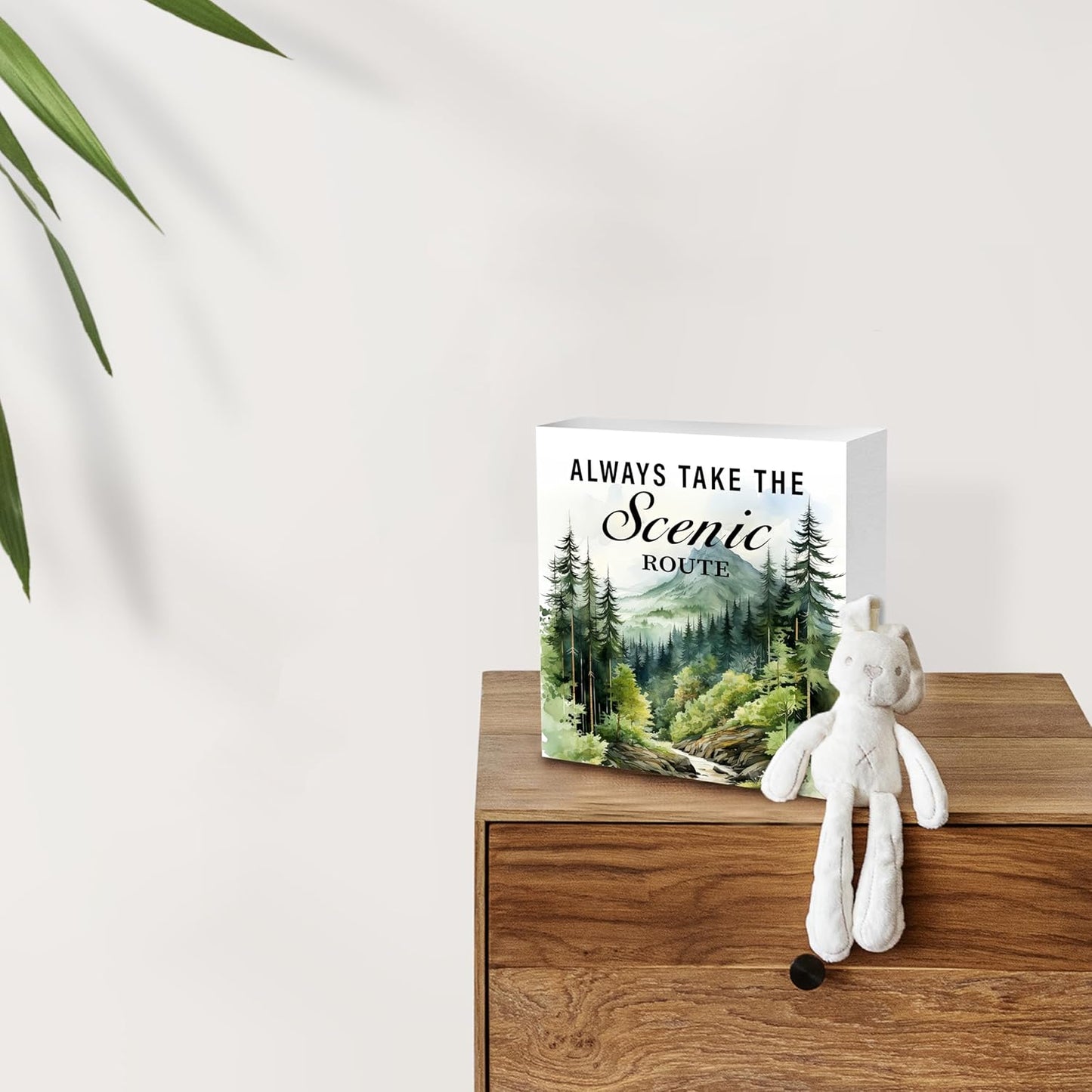 Always Take The Scenic Route Wooden Camping Plaque Sign, Decor for Camper Van, Wall Decor 5x5 Inches (006)