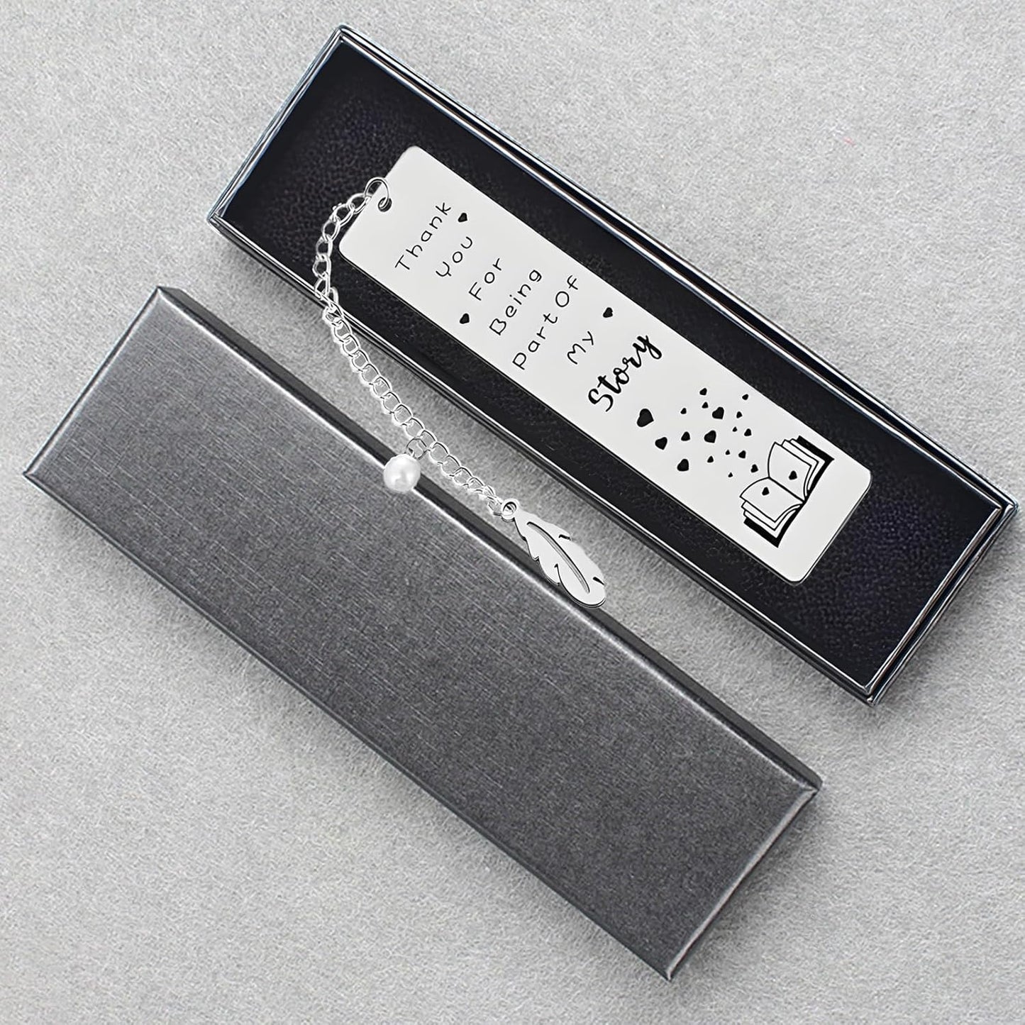 Metal Bookmark, Engraved 'Thank You For Being Part Of My Story', Stainless Steel, Silver, 5.11 x 1.02 Inches, 1 Count