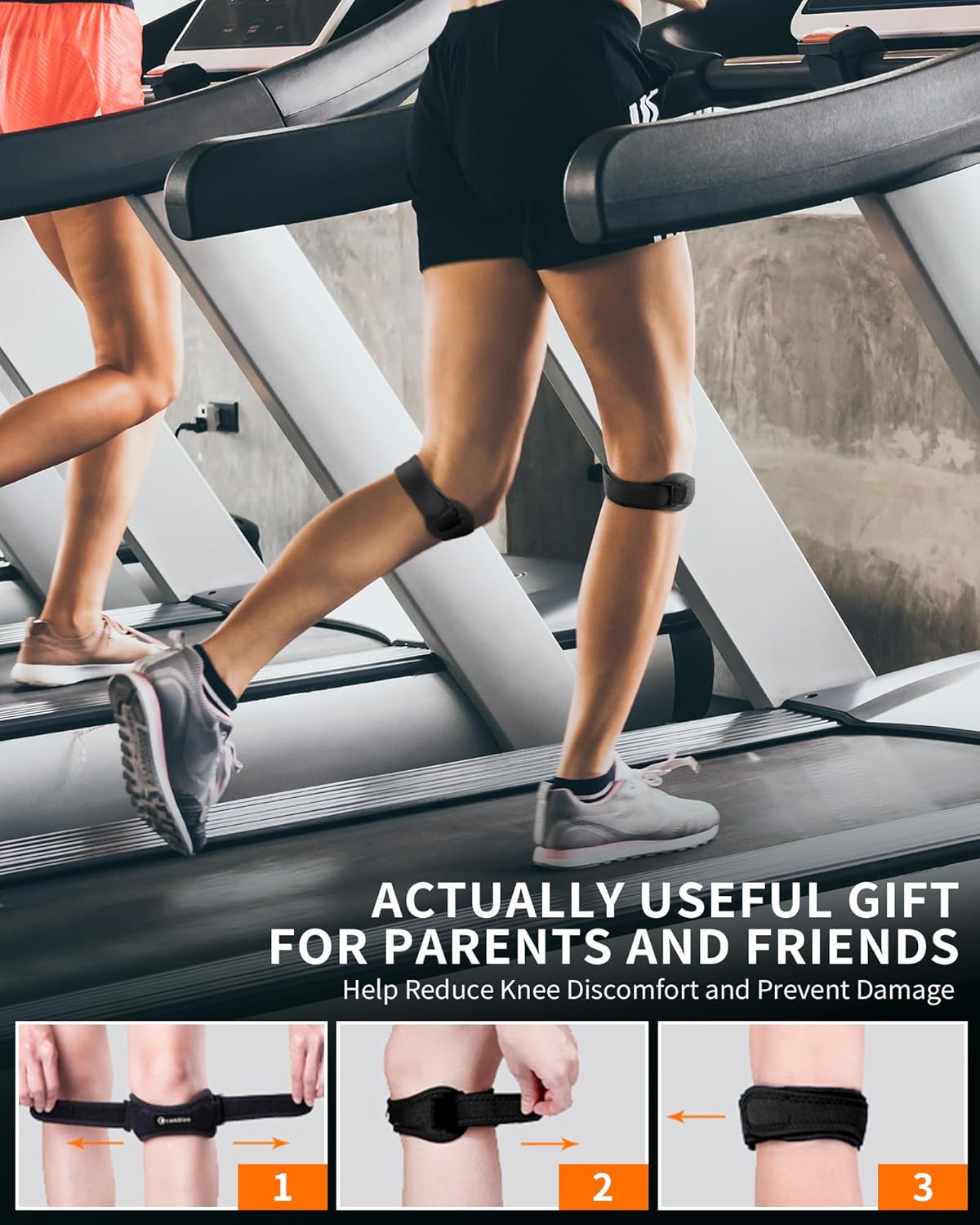 CAMBIVO Patella Tendon Knee Straps 2 Pack for Knee Pain Relief, Knee Brace for Women &Men with Extra Straps, Knee Support for Running, Hiking, Soccer, Basketball, Jumpers Knee, Tennis