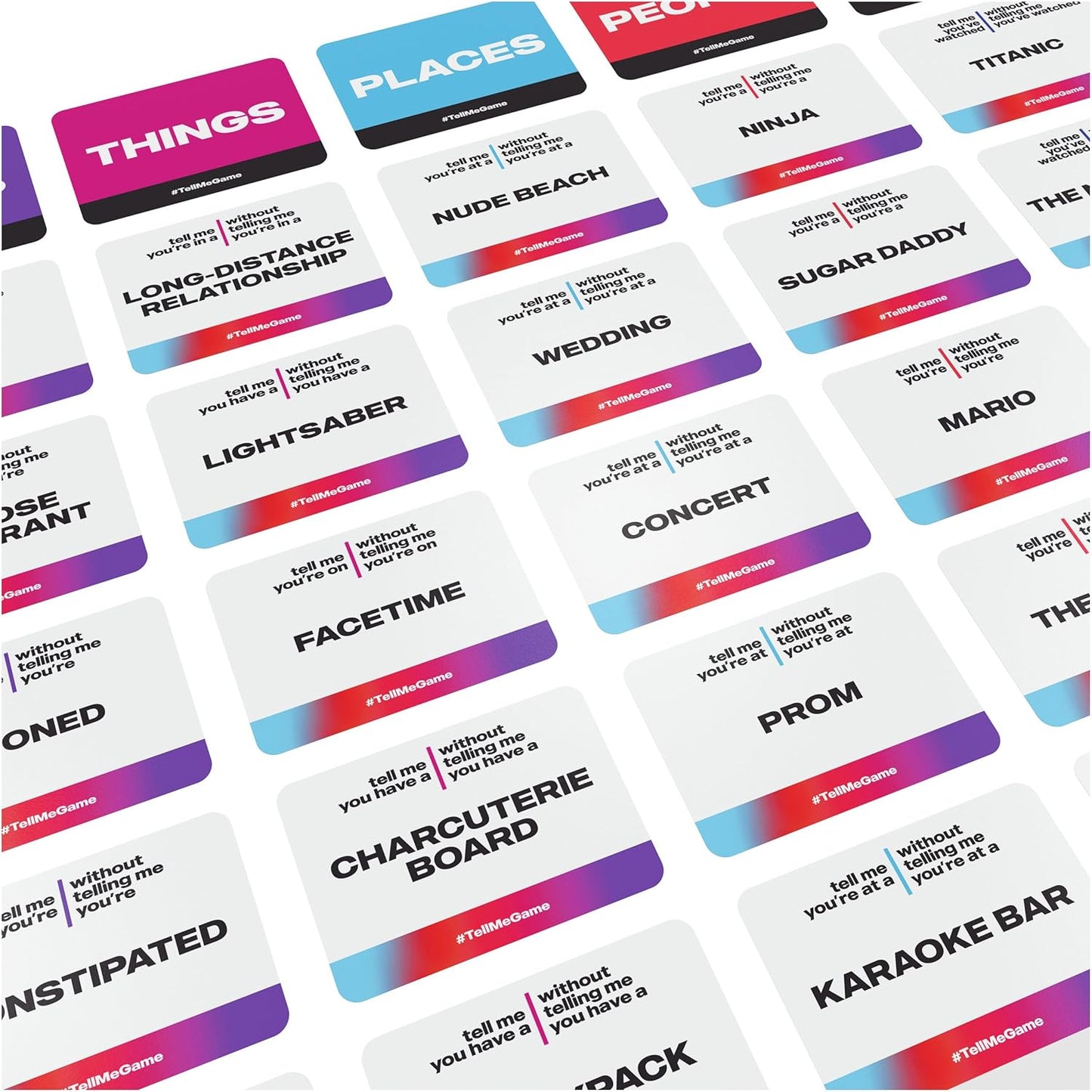 Spin Master Games, Tell Me Without Telling Me, 2025 Edition with New Cards, The Viral Adult Party Game for Friendsgiving, Adult Card Game, 4+ Players, for Ages 18 & Up