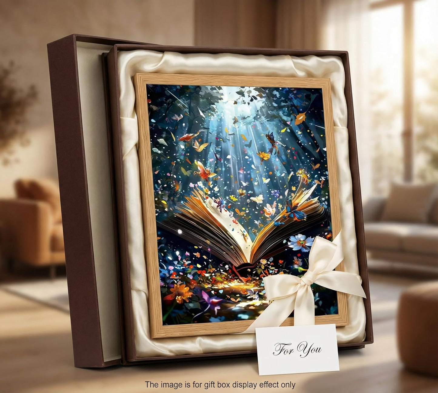 Framed Book Canvas Wall Art Butterfly Emerging From Book Picture Wall Decor Reading Enthusiasts Poster Print Painting for Library Reading Room Bedroom Modern Reading Concept Home Decoration