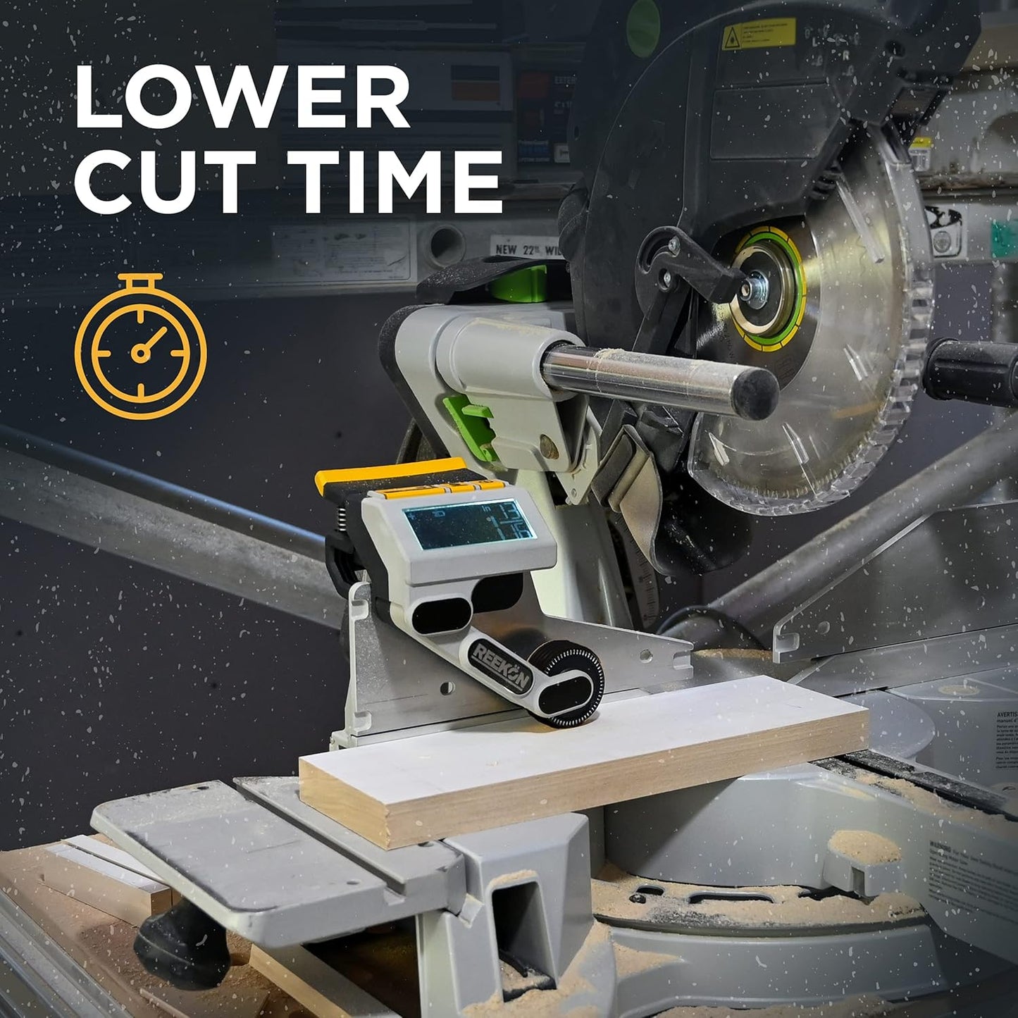 REEKON M1 Caliber Measuring Tool for Miter Saws – Eliminates Need to Measure & Mark Materials, Reduces Cut Time and Increases Safety, Measures Flat & Round Materials