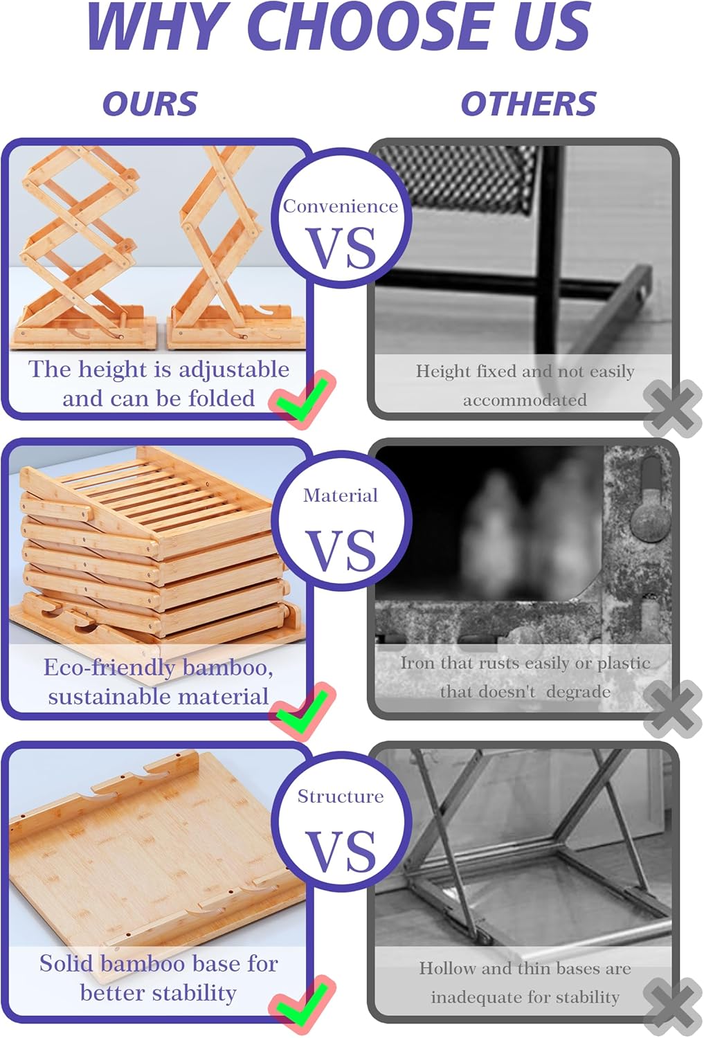 Foldable Bamboo Magazine Rack, Portable Pop-up Display Stand,Magazine Rack Floor 5 Pockets, A4 Size, for Trade Shows, Office, Retail Store