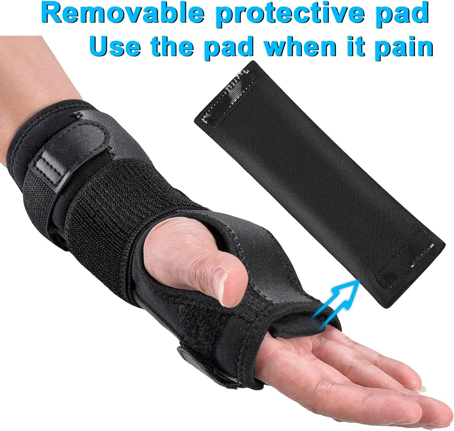 Wrist Splint for Carpal-Tunnel Syndrome, Adjustable Compression Wrist Brace for Right and Left Hand, Pain Relief for Arthritis, Tendonitis, Sprains