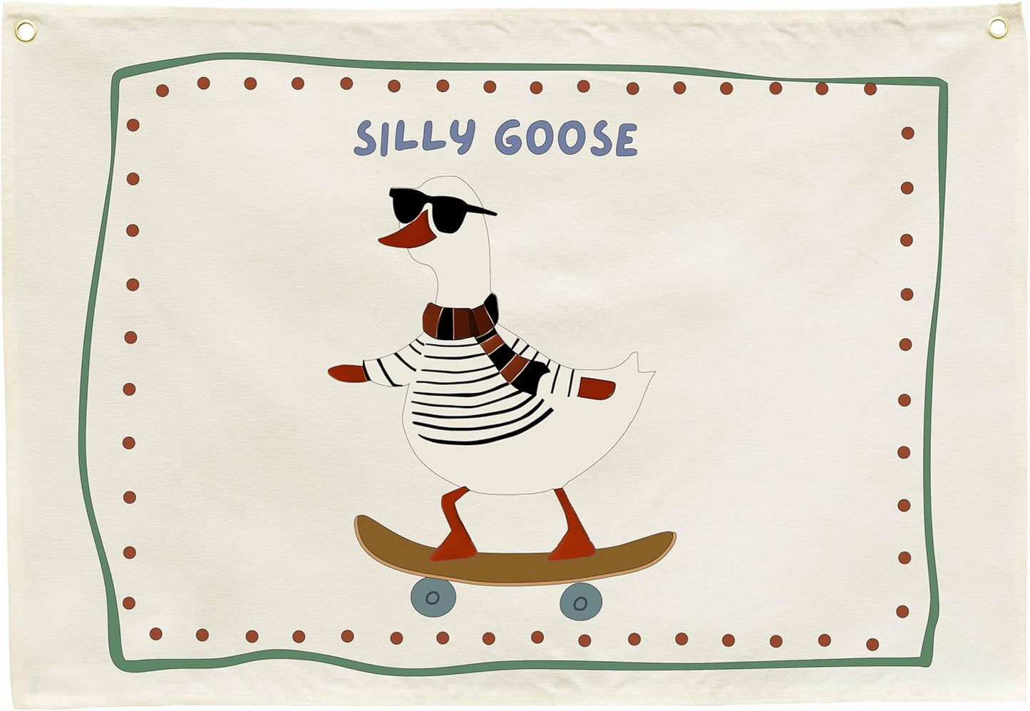 Silly Goose Nursery Rectangular Canvas Banner-Flag Wall Sign Decor for Boys Girls Toddler Kids,Baby Room Playroom Reading Room Bedroom Decor-Easter Baby Shower Birthday Christmas Gift
