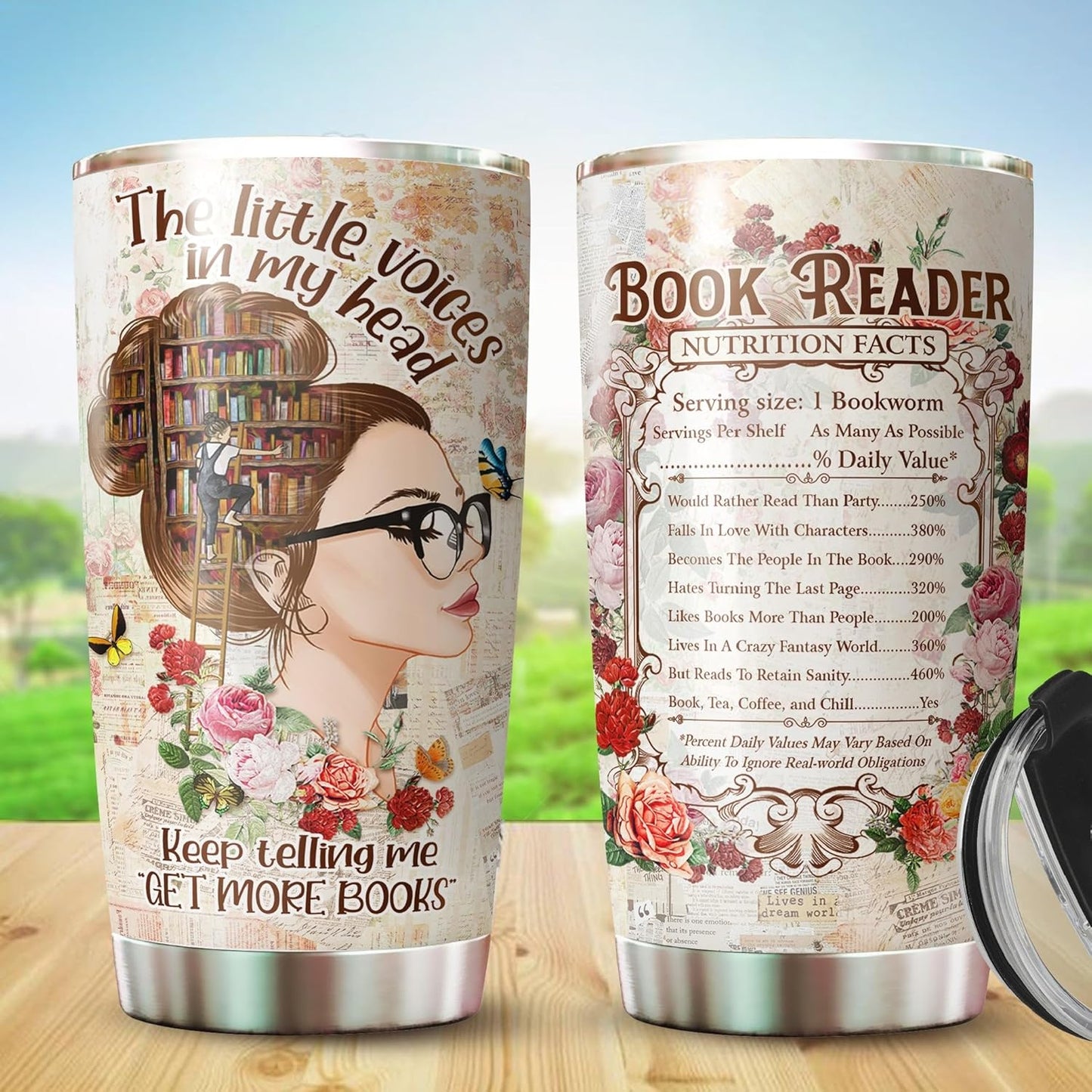 Book Lover Tumbler - Librarian Mug for Women - Gifts for Her on Christmas, Birthday