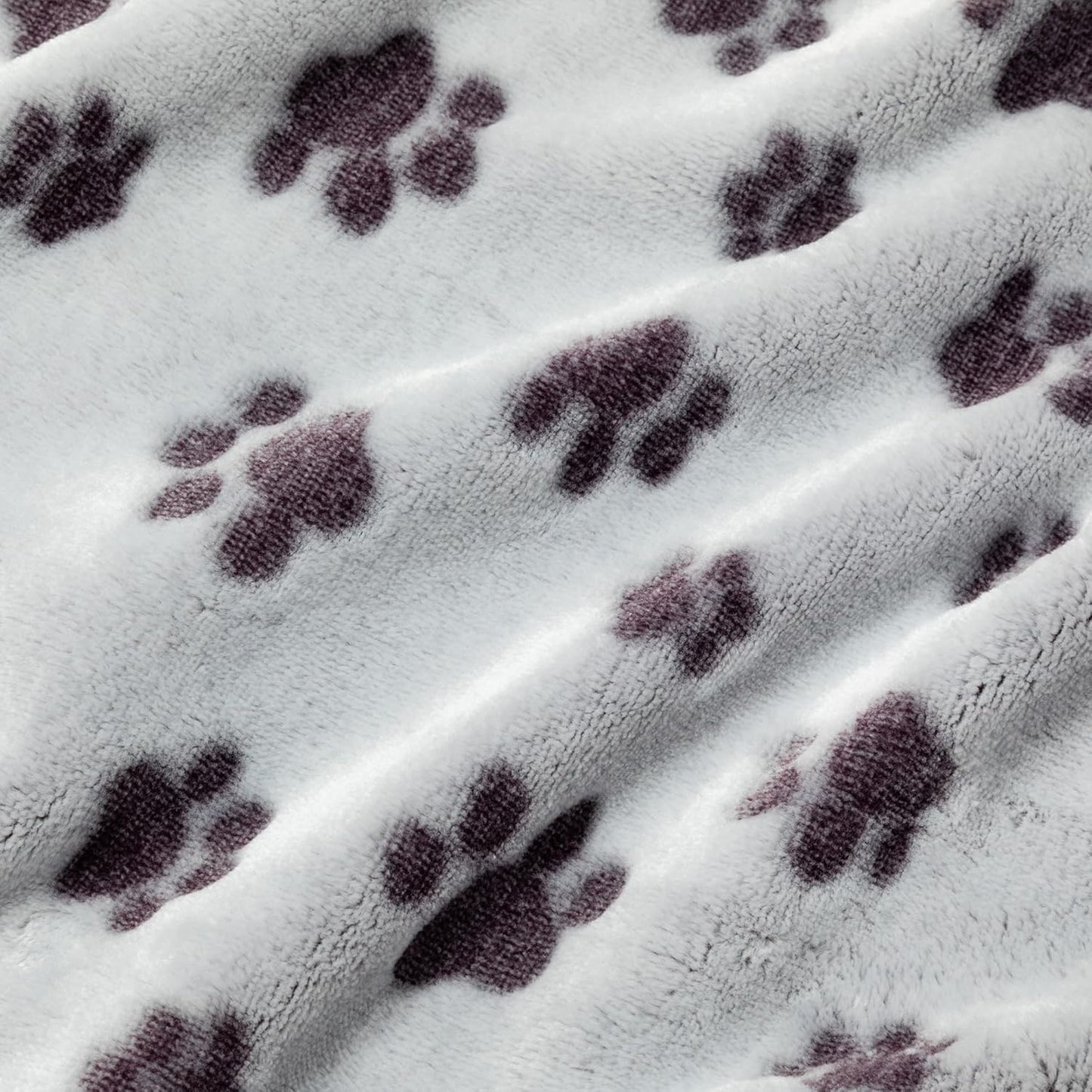 Pet Love Themed Jacquard Super Cozy and Soft Fleece Throw Blanket Cat or Paw Print Pattern Gift for Animal Person (Cat)