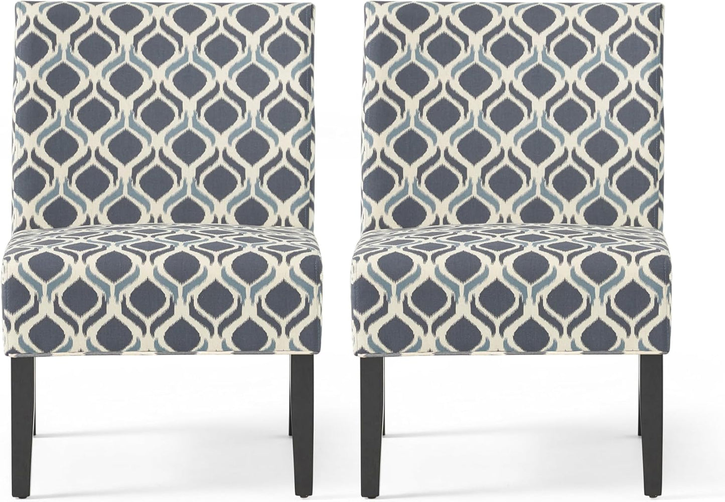 Christopher Knight Home Kassi Fabric Accent Chairs, 2-Pcs Set, Blue / Navy
