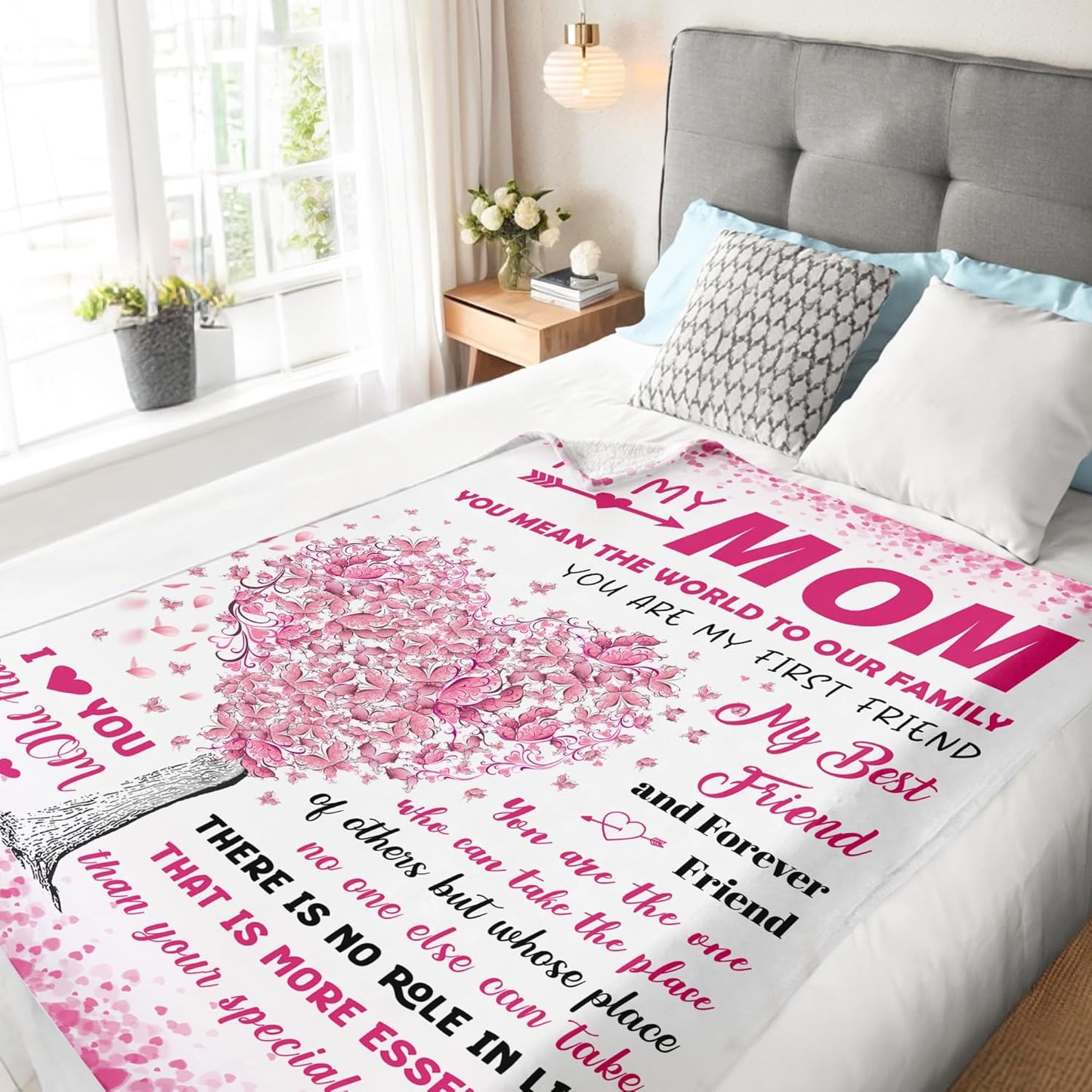 Gifts for Mom from Daughter Son - Mothers Day Blanket Gifts for Mom - Valentines Day & Christmas Birthday Gift Ideas for Moms - Best Mother Ever Presents - Soft Flannel Throw Blanket 60" x 80"