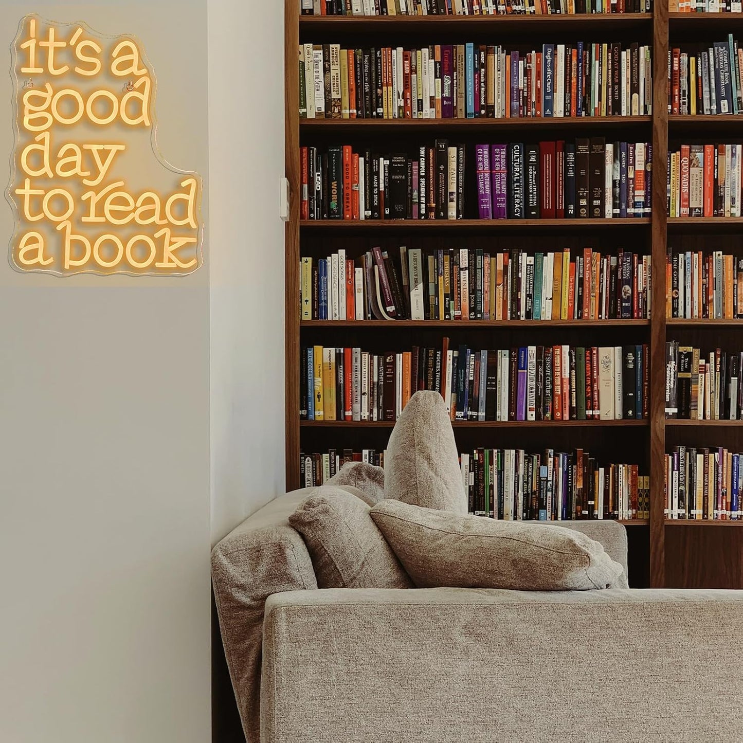 Wanxing LED Neon Sign for Wall Decor, It's a Good Day to Read a Book, USB Powered Dimmable, 5V/2A, 16.5"x12.6" for Home, Office, Bedroom, Book Lover