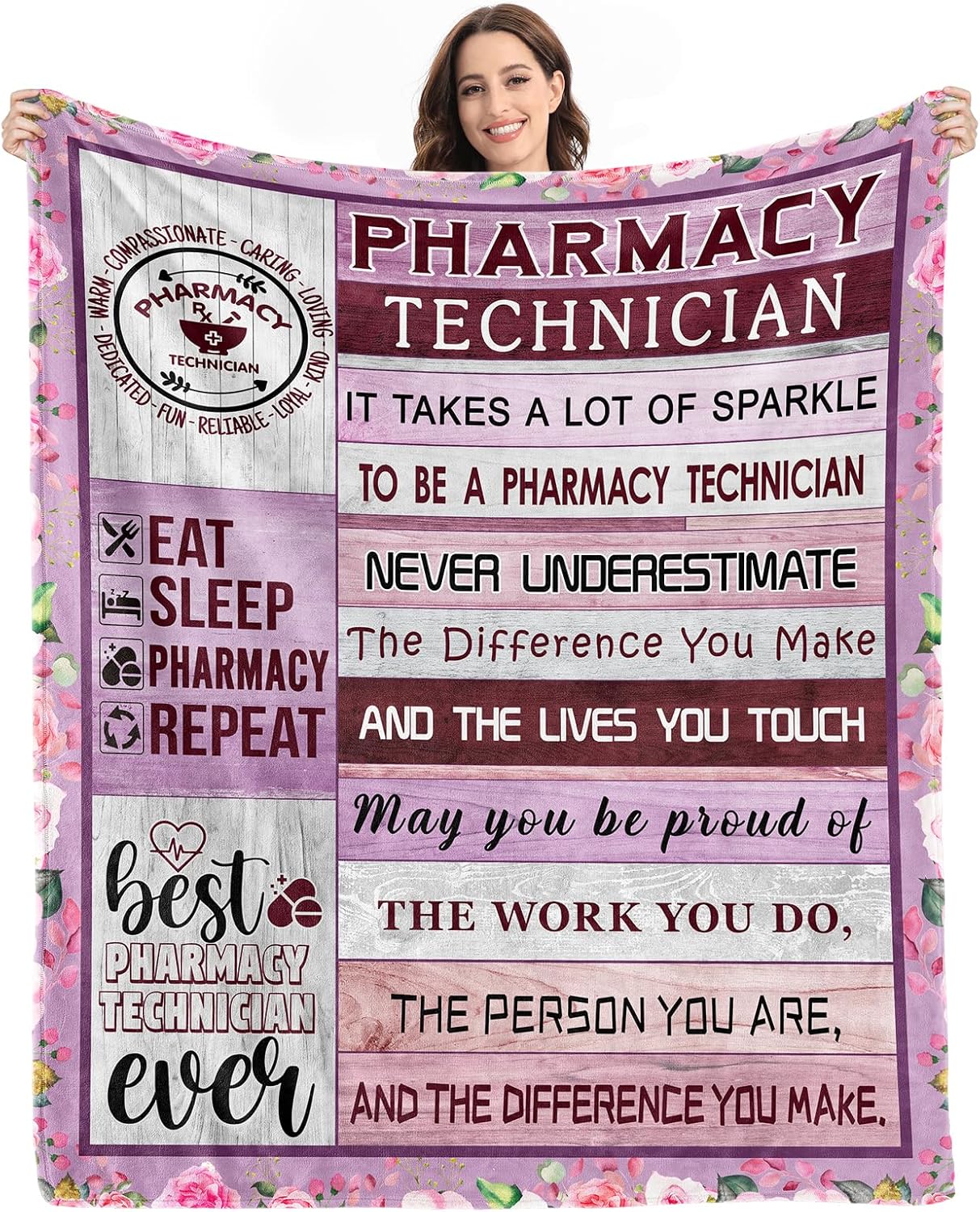 Pharmacy Technician Gifts,Pharmacy Tech Gifts,Pharmacy Technician Day Gifts,Pharmacy Technician Appreciation for Women Coworkers,Best Pharmacy Technician Ever,Throw Blanket 60"x50"