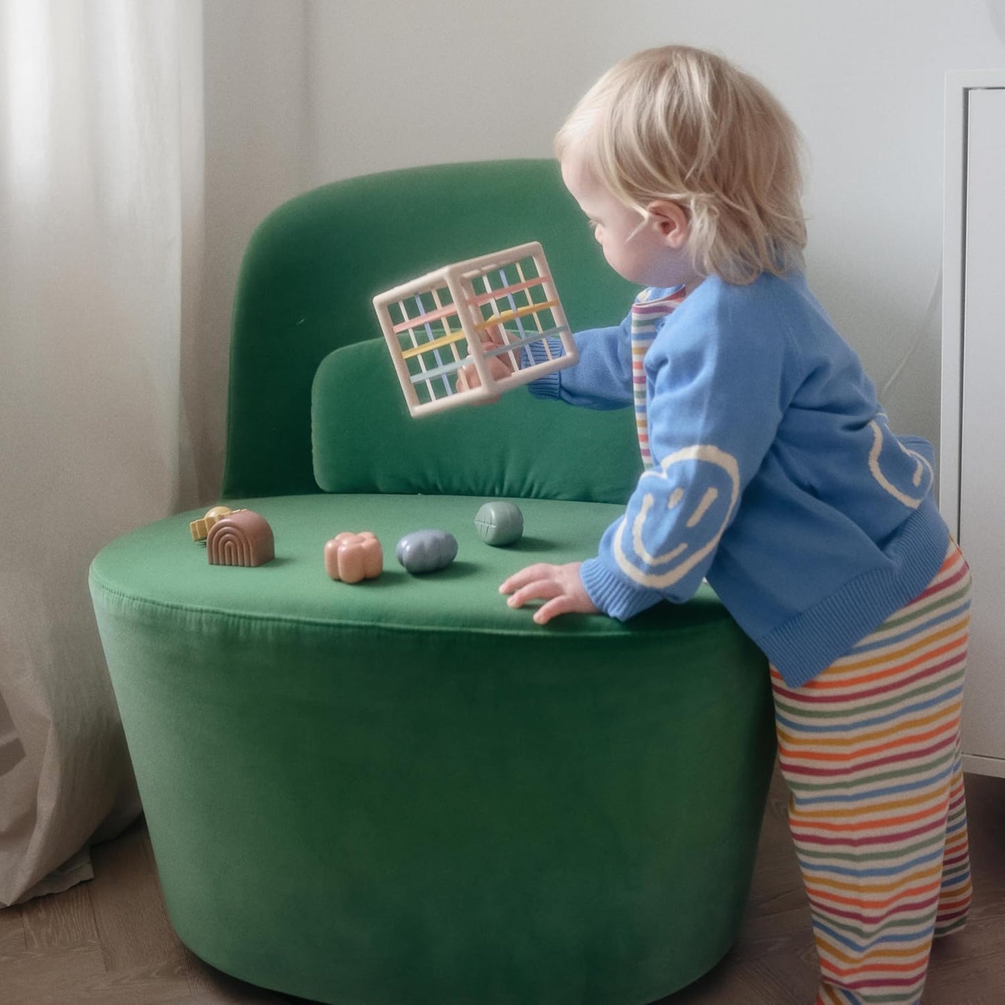 mushie Elastic Shape Sorter | Educational Learning Toy for Kids with 6 Shapes (10 Months+)