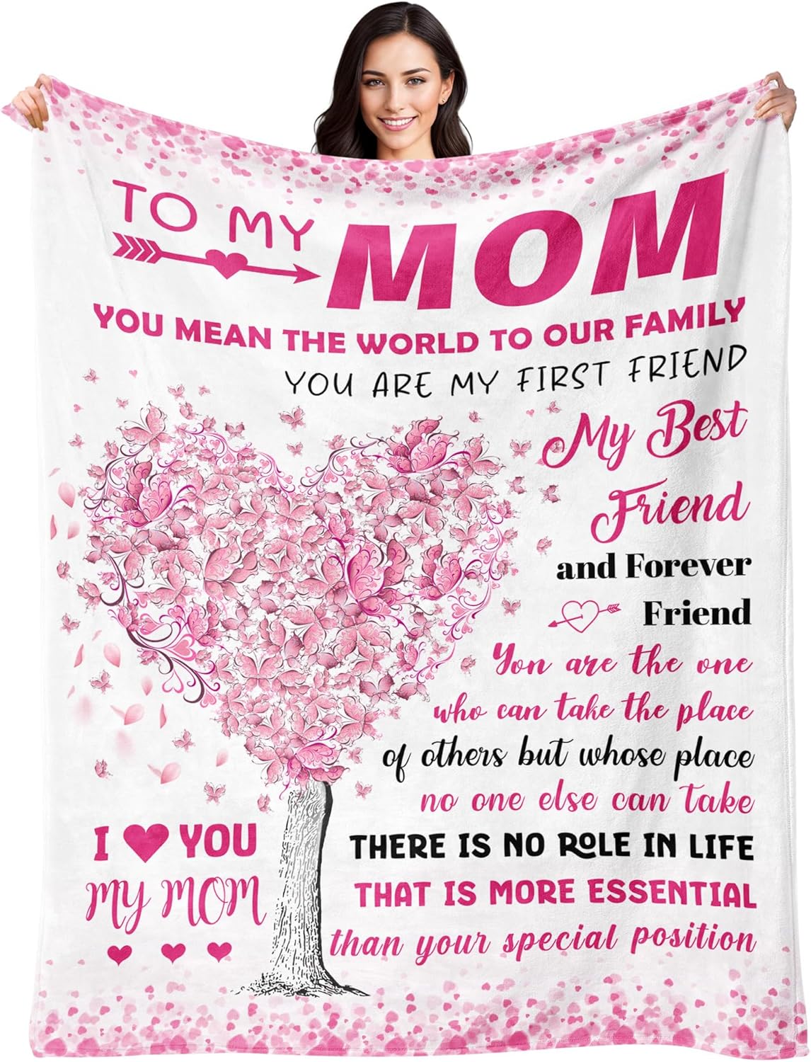 Gifts for Mom from Daughter Son - Mothers Day Blanket Gifts for Mom - Valentines Day & Christmas Birthday Gift Ideas for Moms - Best Mother Ever Presents - Soft Flannel Throw Blanket 60" x 80"
