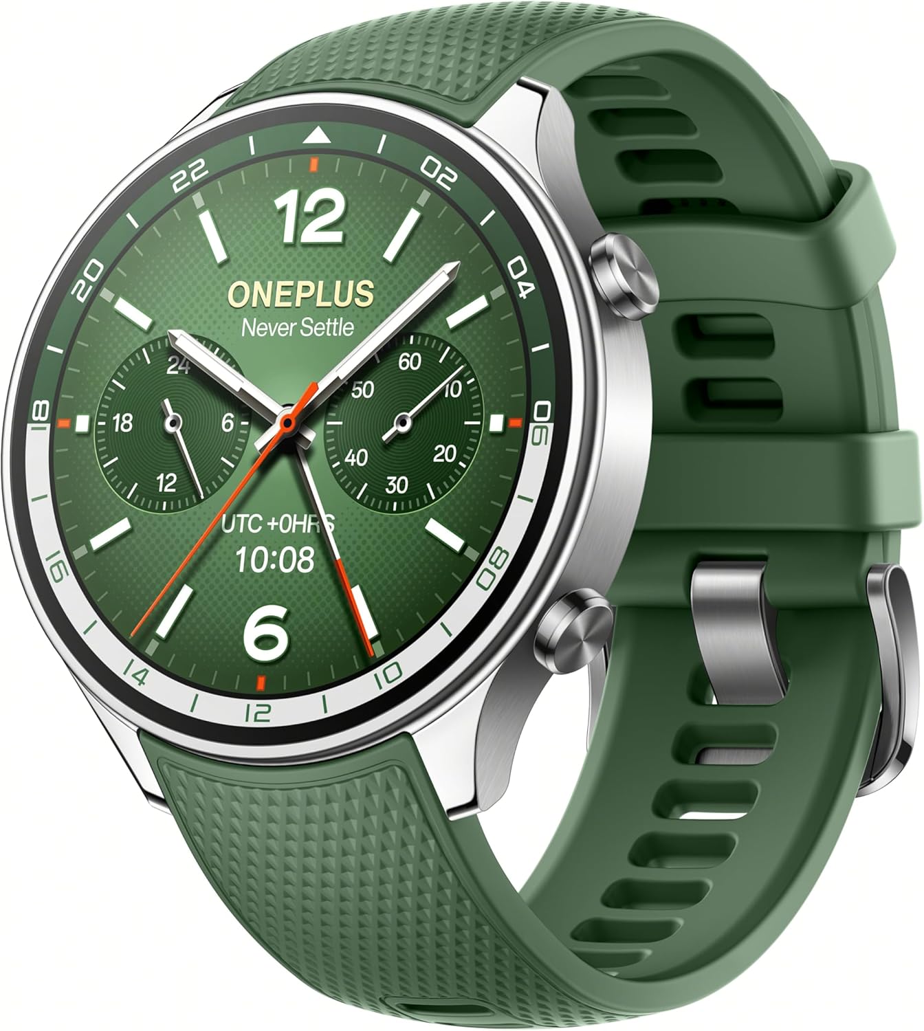 OnePlus Watch 2R, 32GB, Sleep Monitor, Heart Rate Tracking, Smartwatch with Fitness Insights, 100-Hour Battery, 1.43'', Bluetooth WiFi, Forest Green, not Compatible with iOS