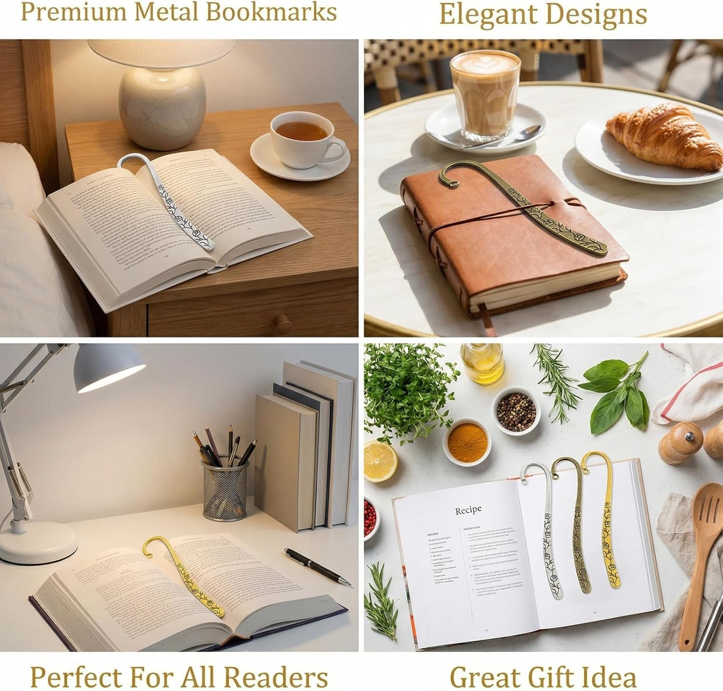 20 Pieces Multi-Color Zinc Alloy Metal Bookmarks, Premium Metal Bookmark Set for Book Lovers & Readers (114x20x2mm, Assorted Colors)