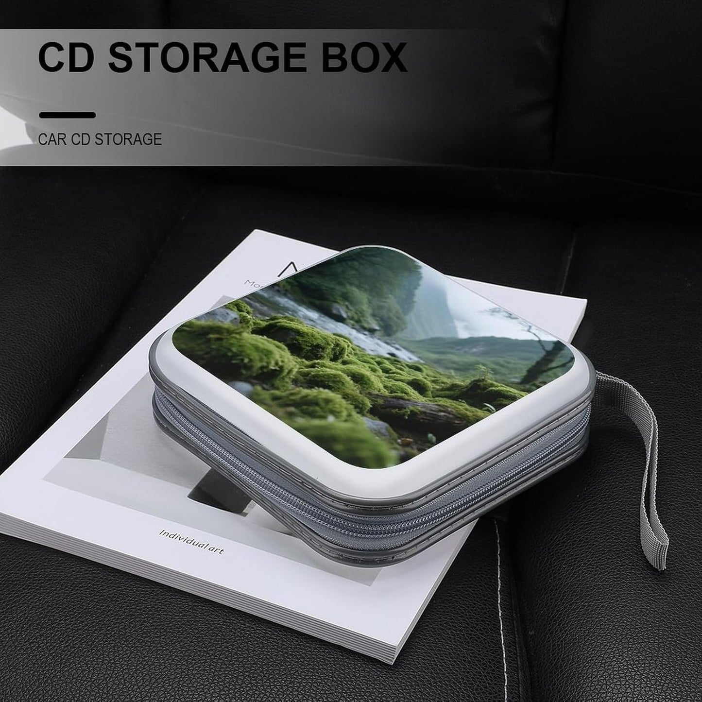 Densely Growing Plants CD Case Portable Zipper CD Case 40 Capacity Hard Plastic DVD Cases Holder Large Storage Disc Wallet Bag for Car Home Travel DVD Collection Bag